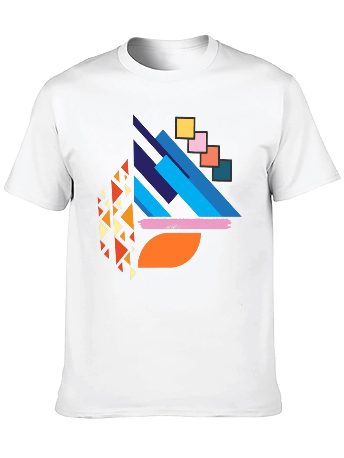 Abstract Geometric Print Black T-Shirt