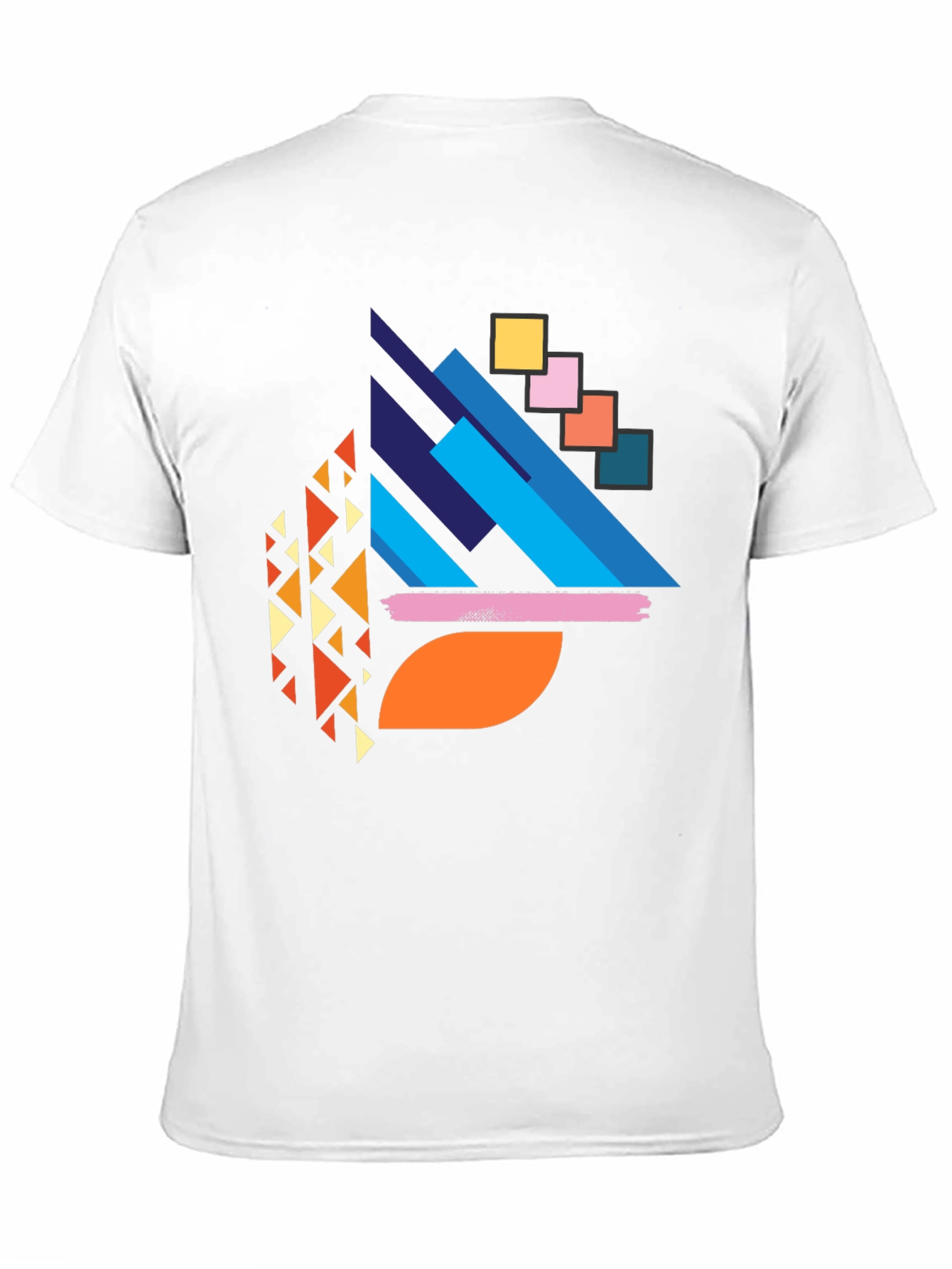 Abstract Geometric Print Black T-Shirt