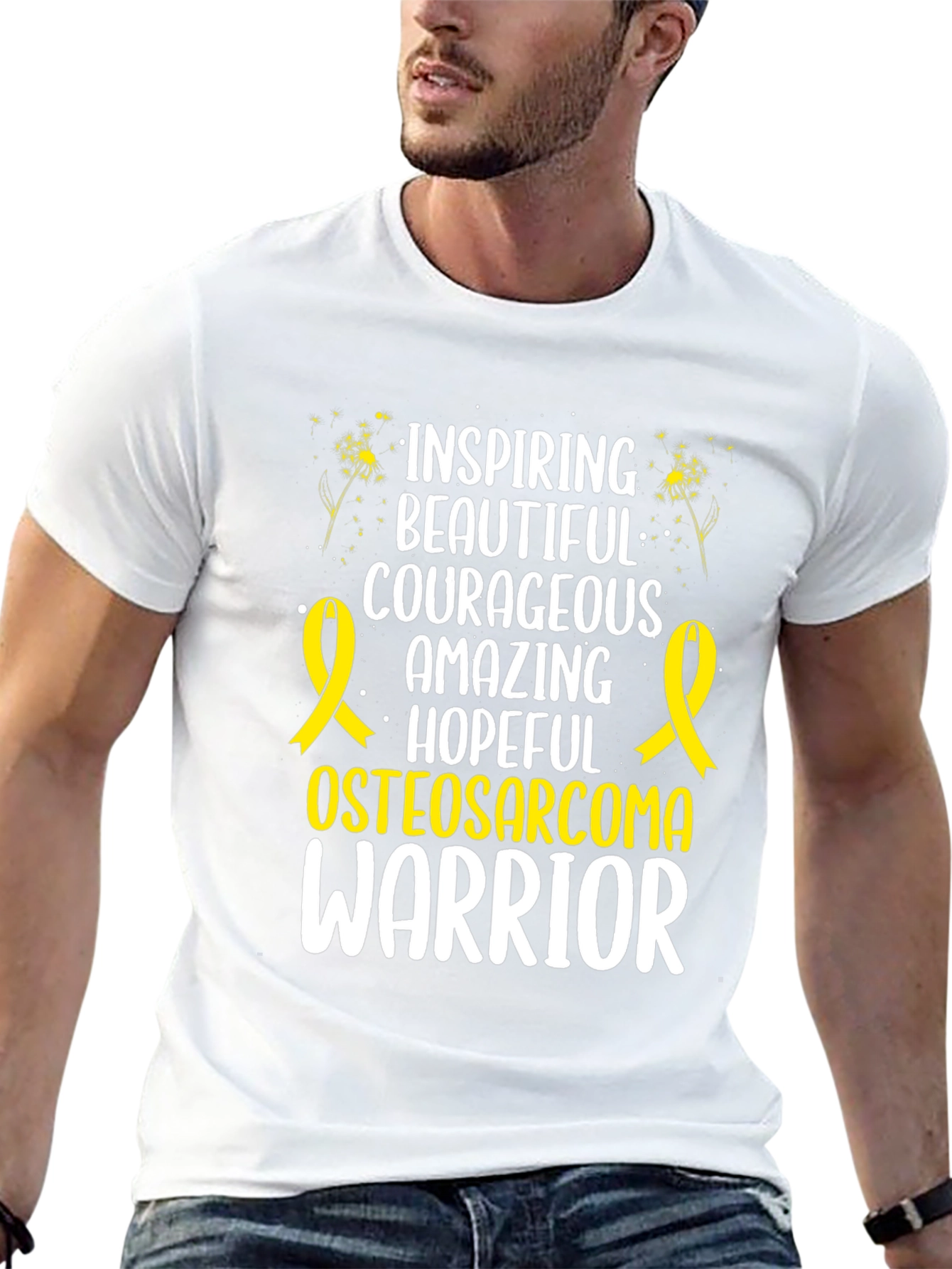 Osteosarcoma Warrior T-Shirt Inspiring Courageous