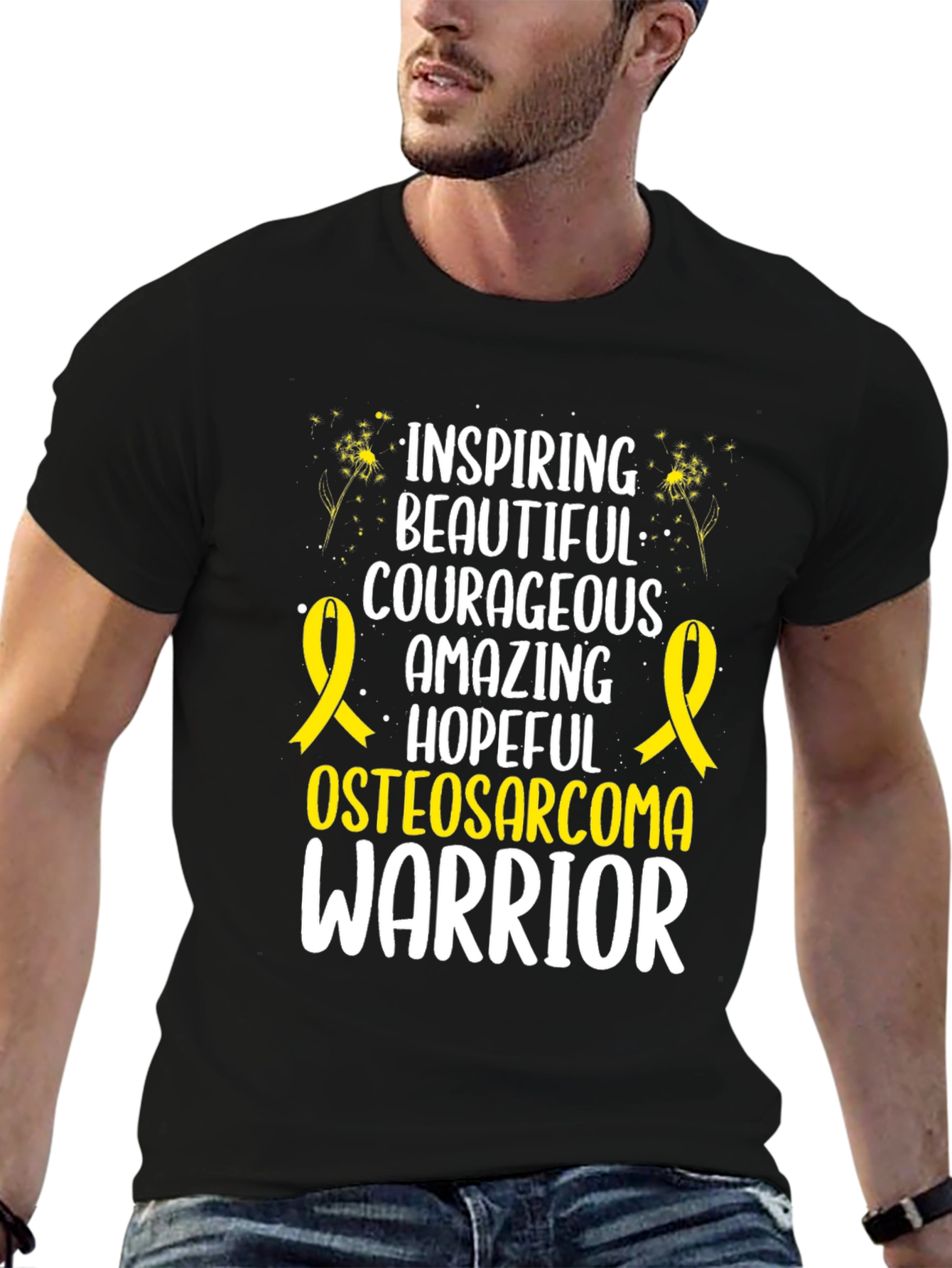 Osteosarcoma Warrior T-Shirt Inspiring Courageous