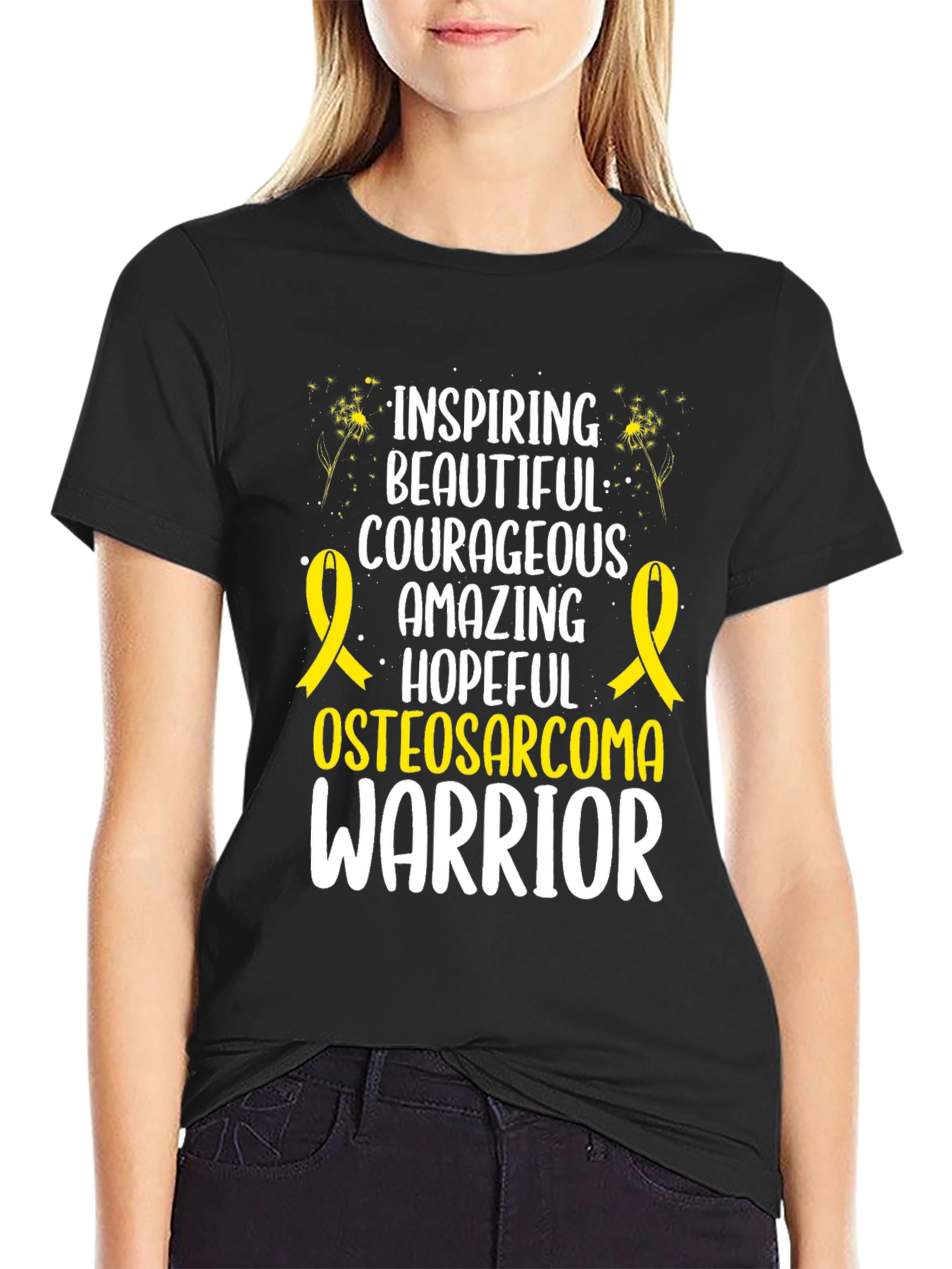 Osteosarcoma Warrior T-Shirt Inspiring Courageous