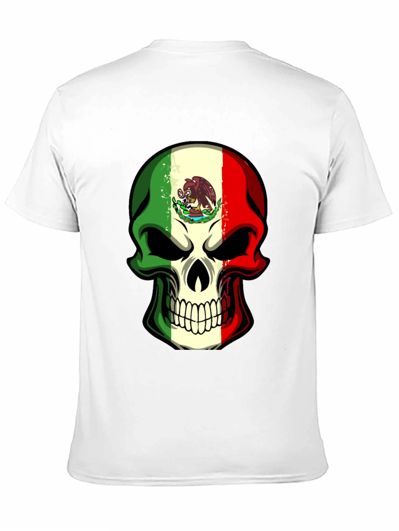 Mexican Flag Skull Graphic T-Shirt