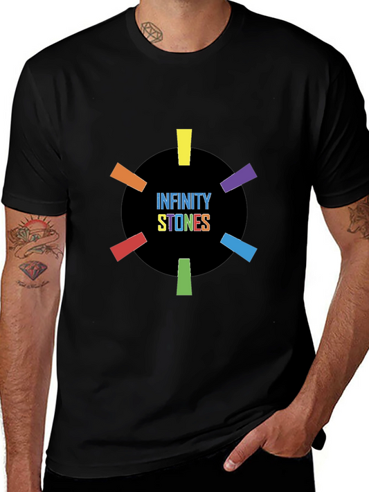 Infinity Stones Graphic Black T-Shirt