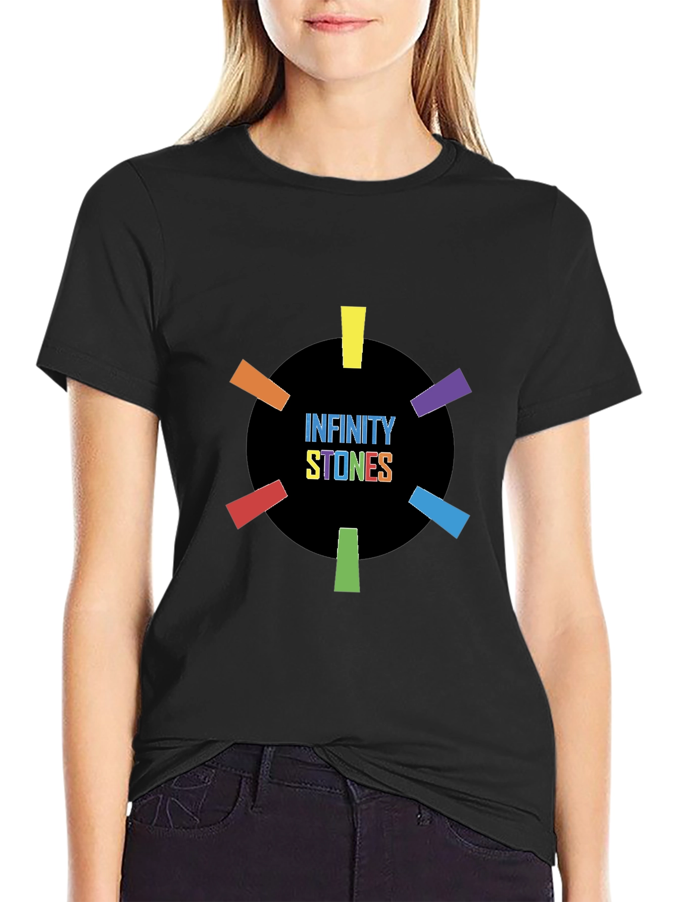 Infinity Stones Graphic Black T-Shirt