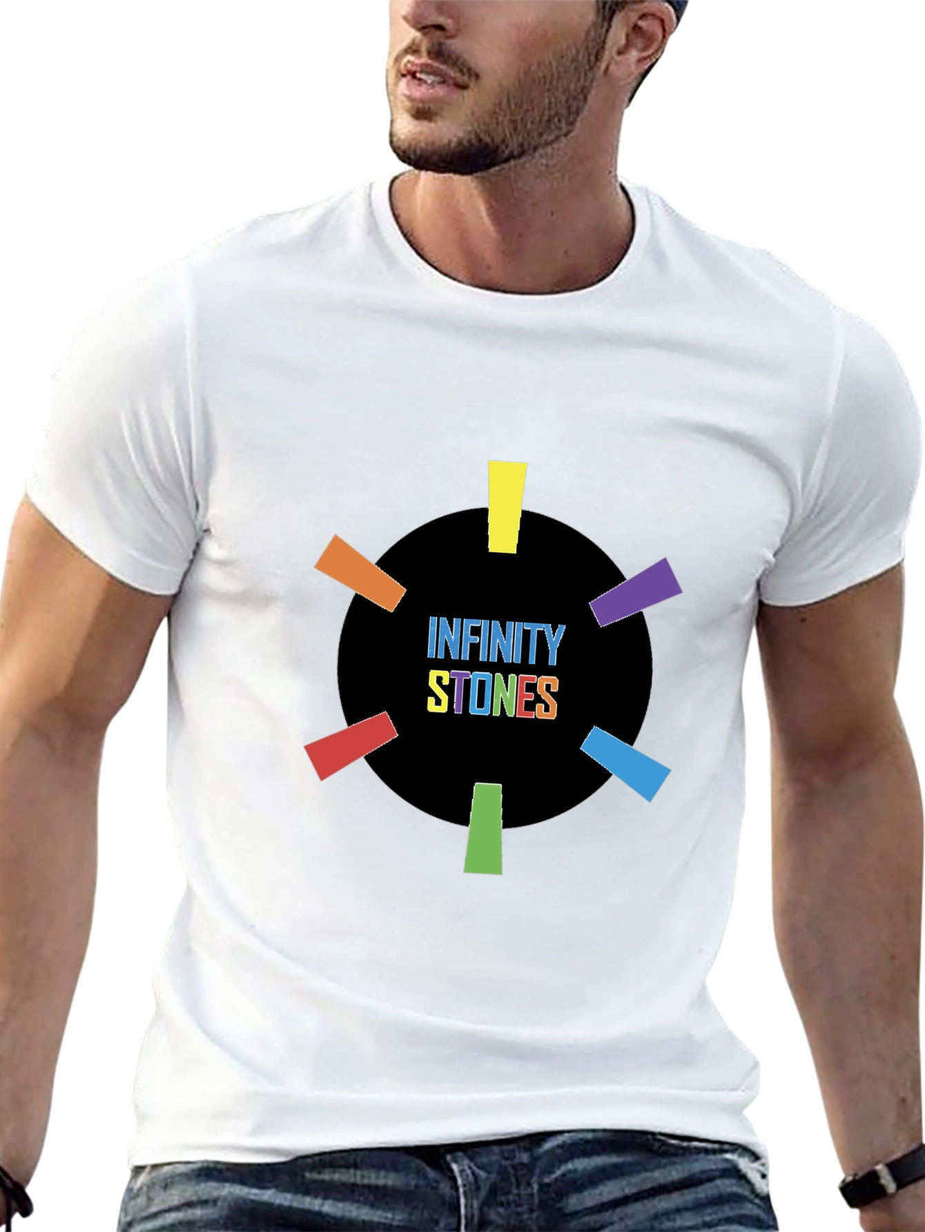 Infinity Stones Graphic Black T-Shirt