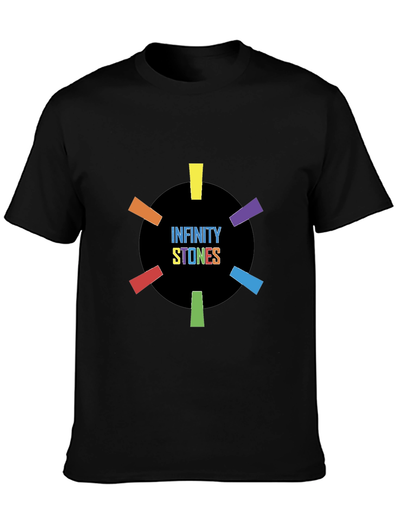 Infinity Stones Graphic Black T-Shirt