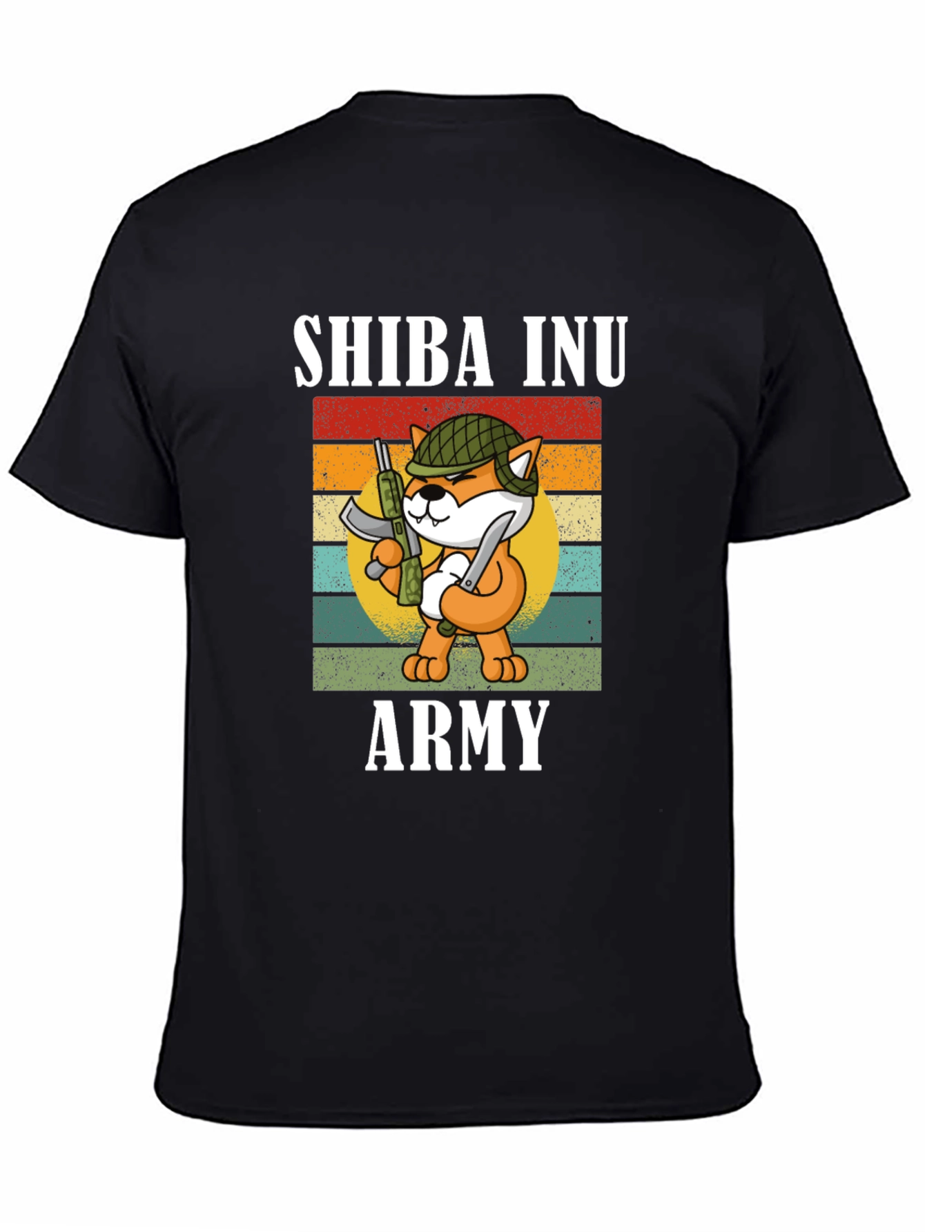 Shiba Inu Army Graphic Tee - Black Cotton T-Shirt