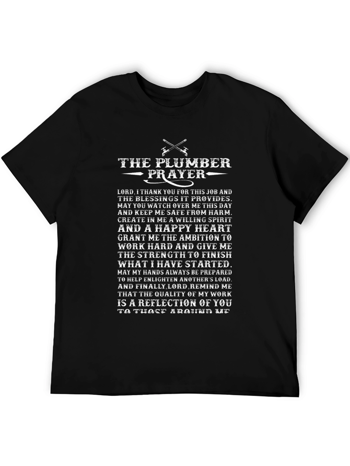 Plumber Prayer Graphic Tee - Black Cotton T-Shirt