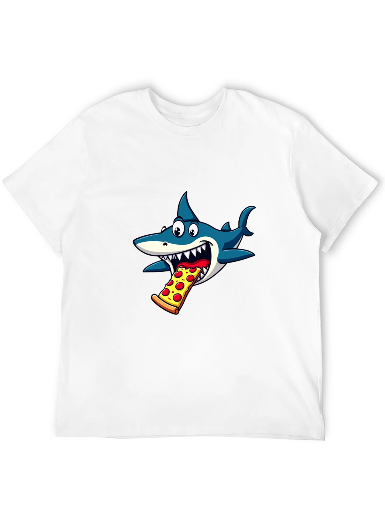 Shark Eating Pizza Graphic T-Shirt