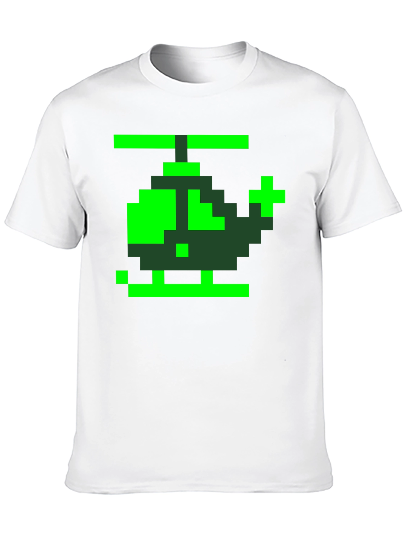 Retro Pixel Helicopter Graphic Tee - Black