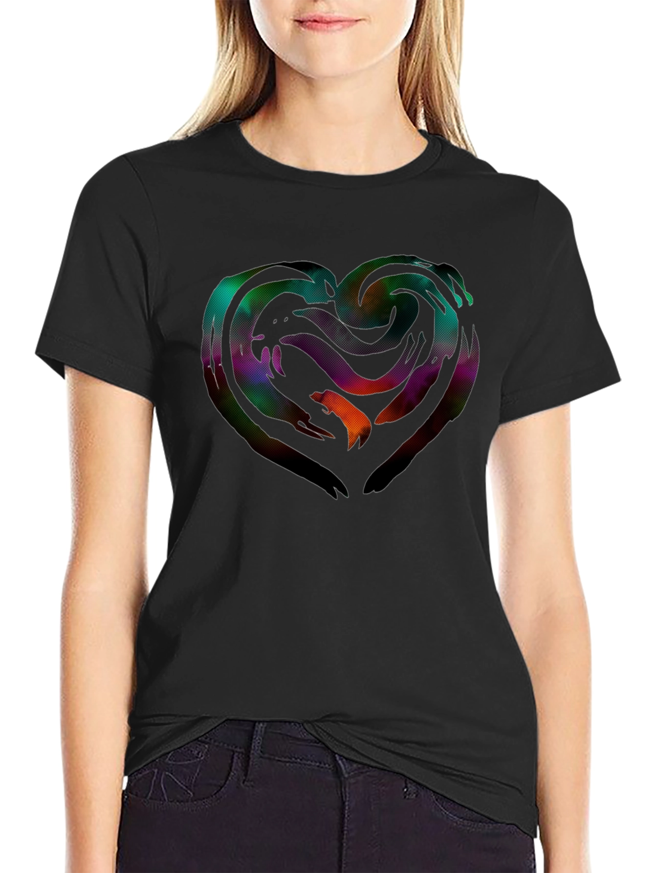 Abstract Heart Graphic T-Shirt