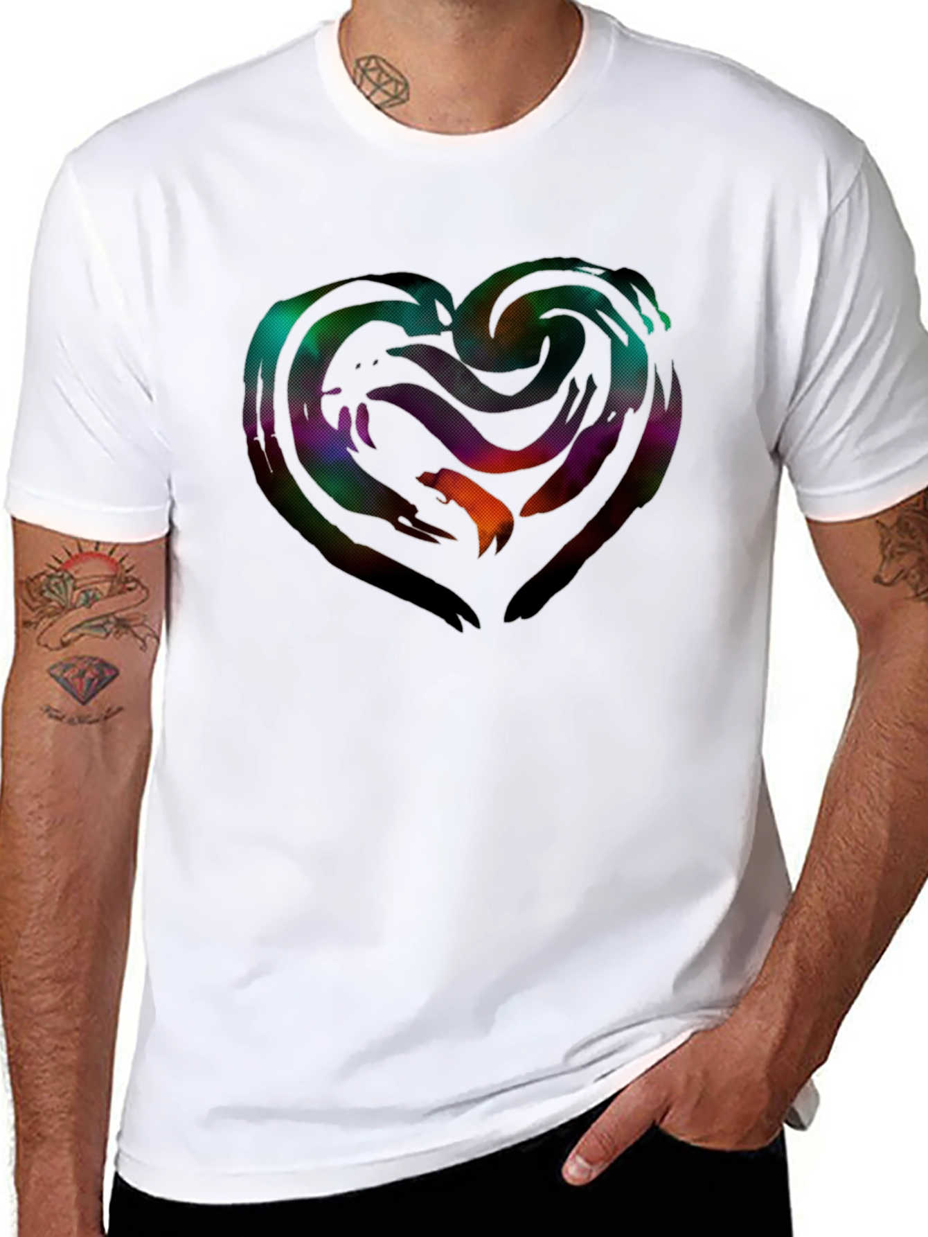 Abstract Heart Graphic T-Shirt
