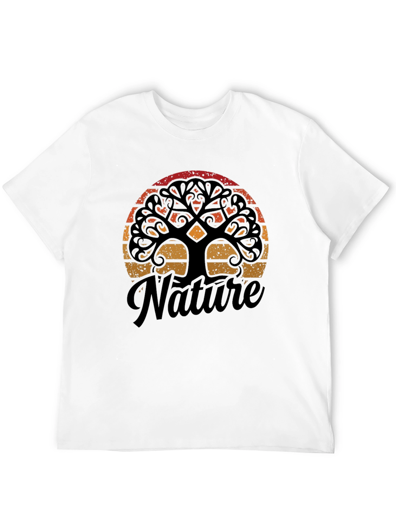 Nature Tree Graphic Black T-Shirt