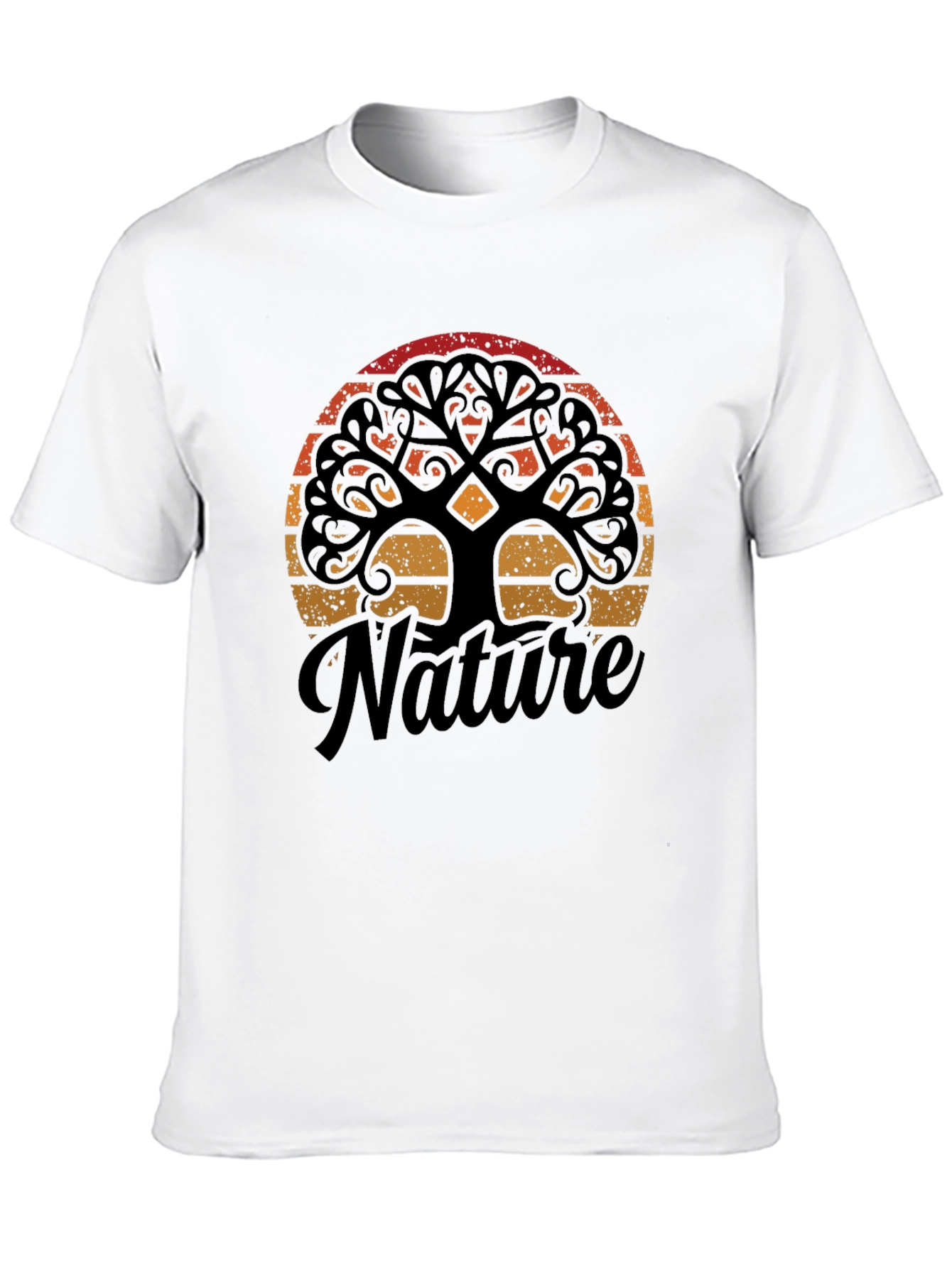 Nature Tree Graphic Black T-Shirt