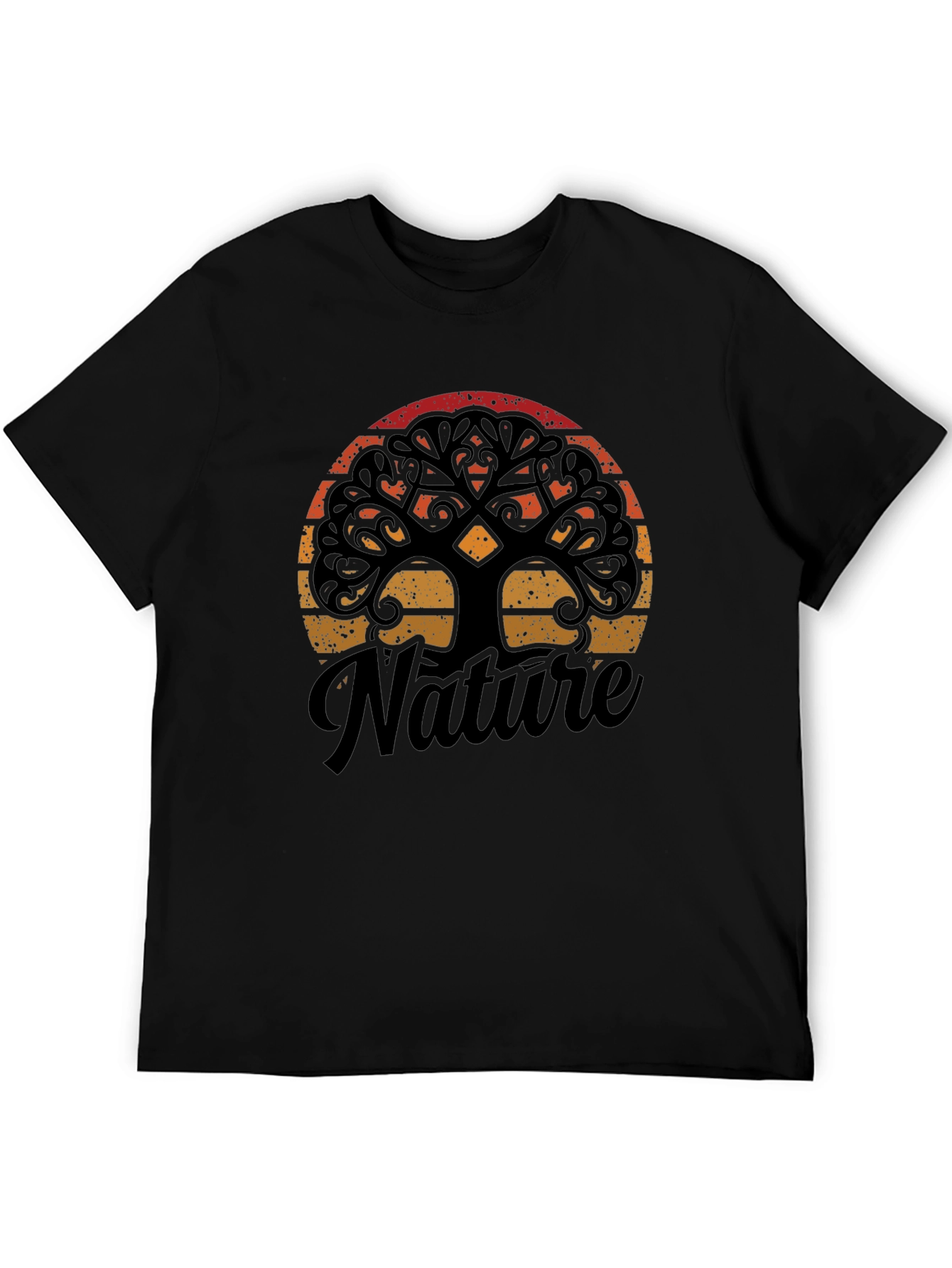 Nature Tree Graphic Black T-Shirt
