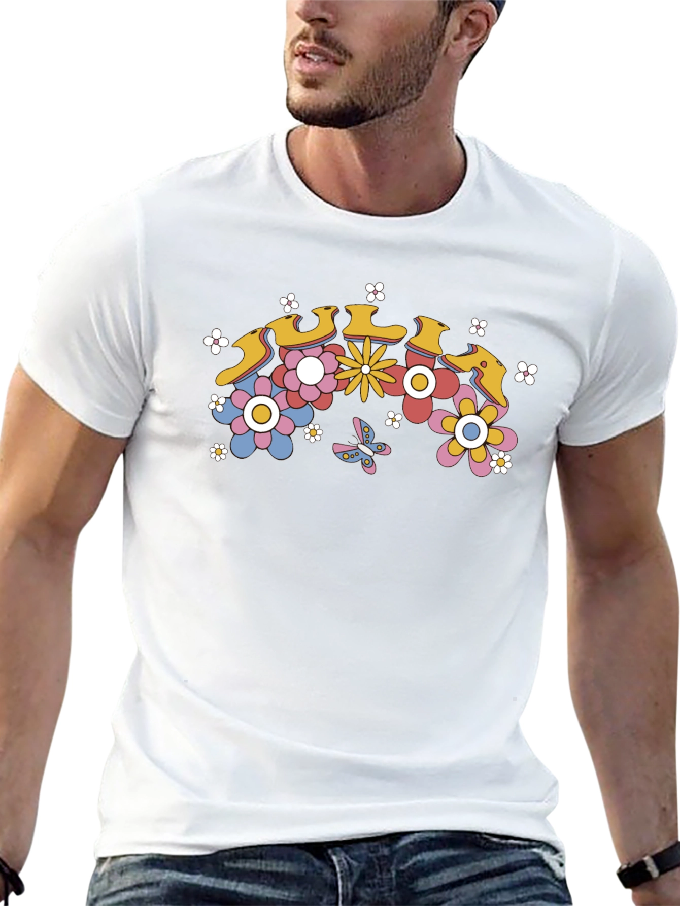 Retro Floral T-Shirt - 70s Inspired Design