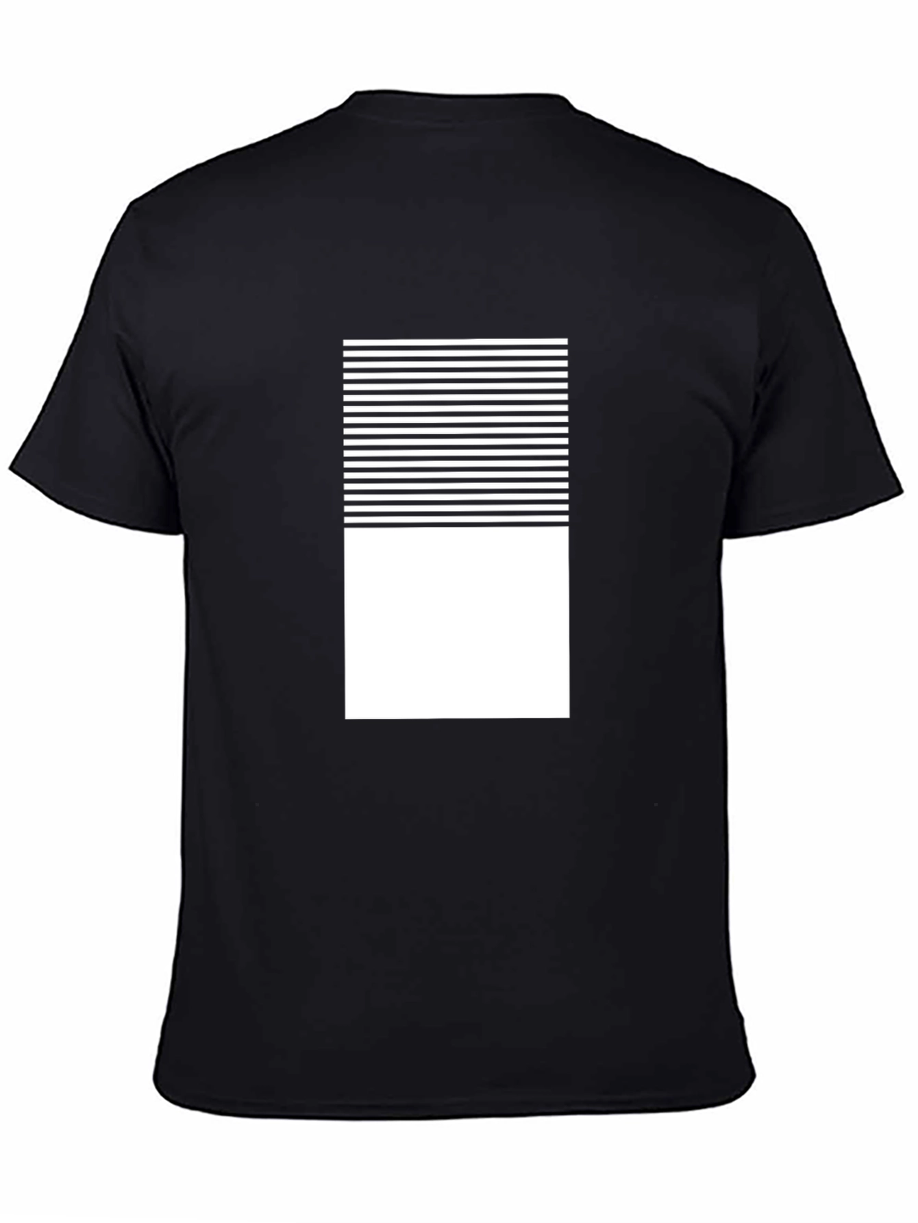 Modern Graphic Tee - Black with White Stripe Design