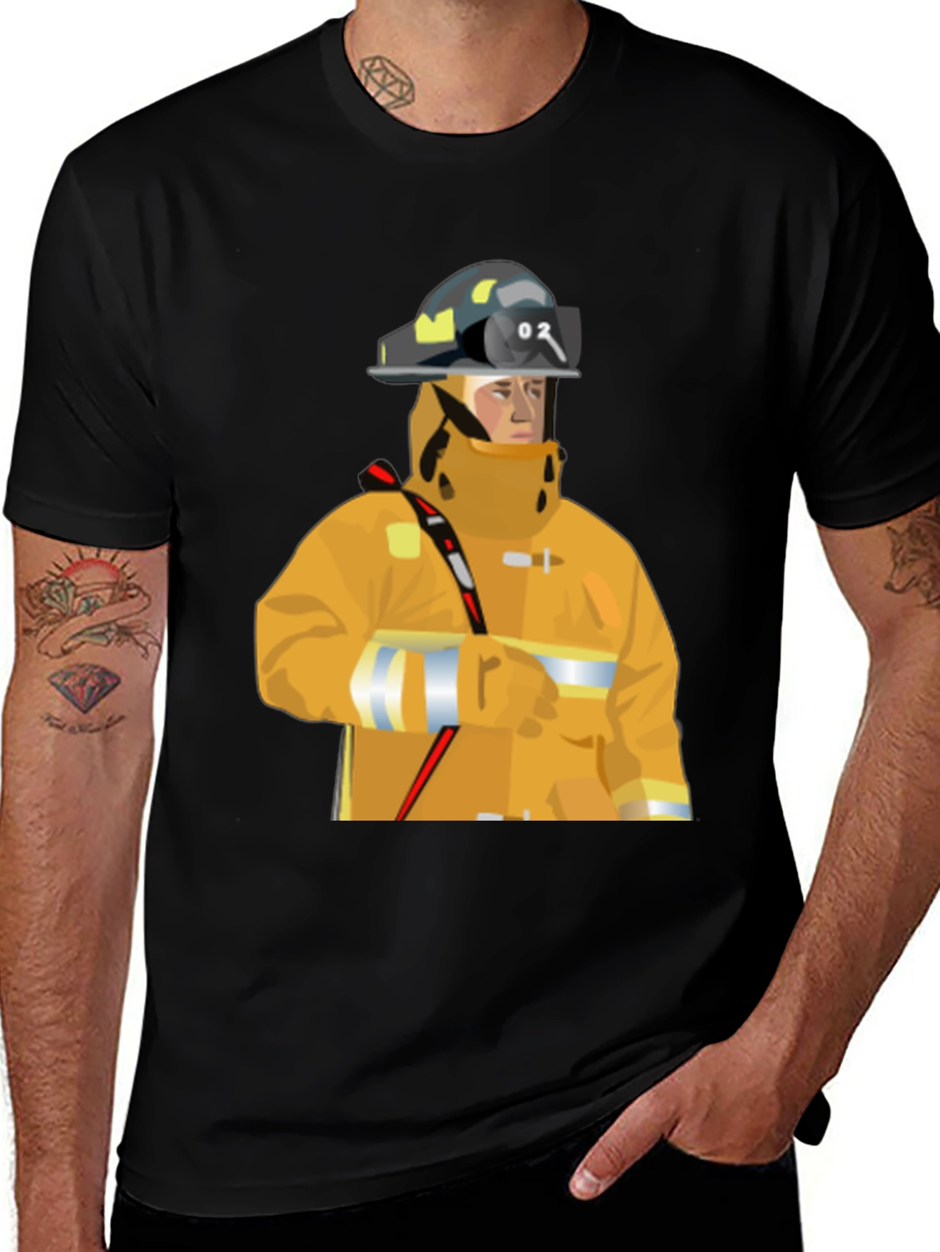 Firefighter Graphic Tee - Black