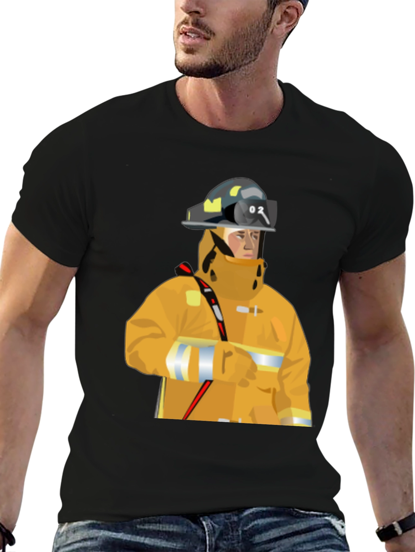 Firefighter Graphic Tee - Black