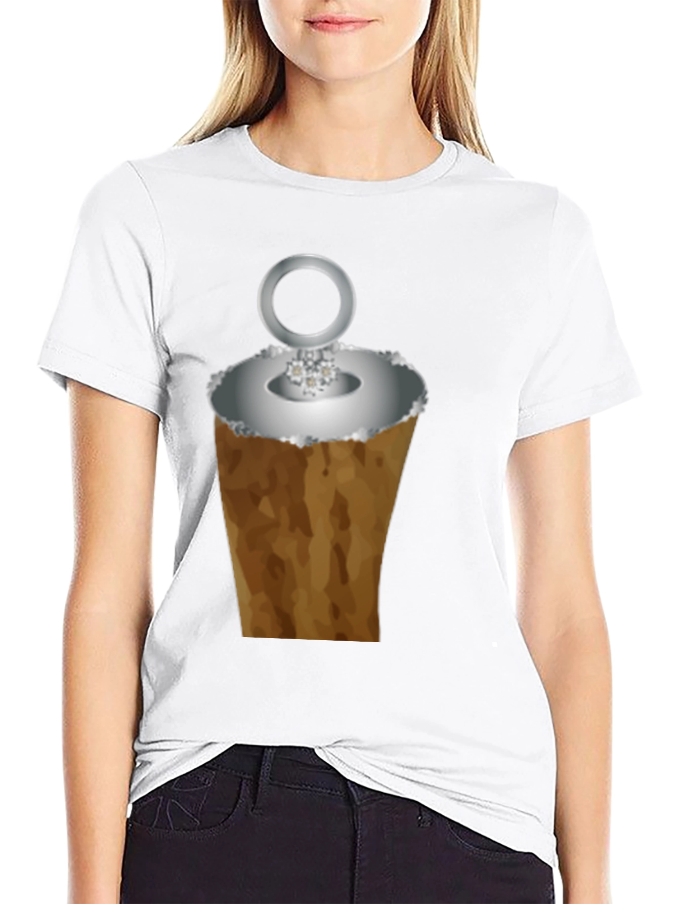 Funny Ice Cream Cone Ring Black T-Shirt