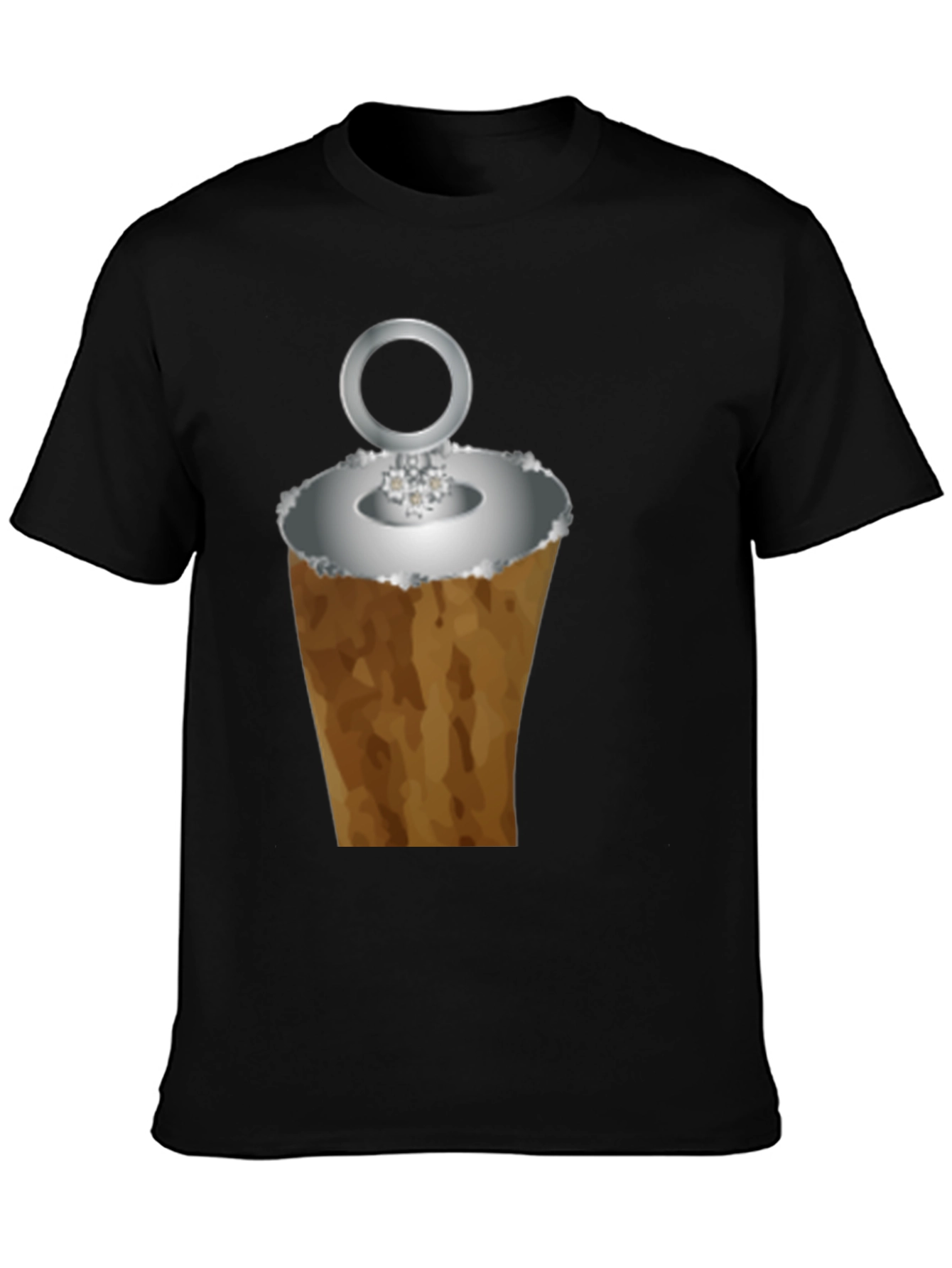 Funny Ice Cream Cone Ring Black T-Shirt
