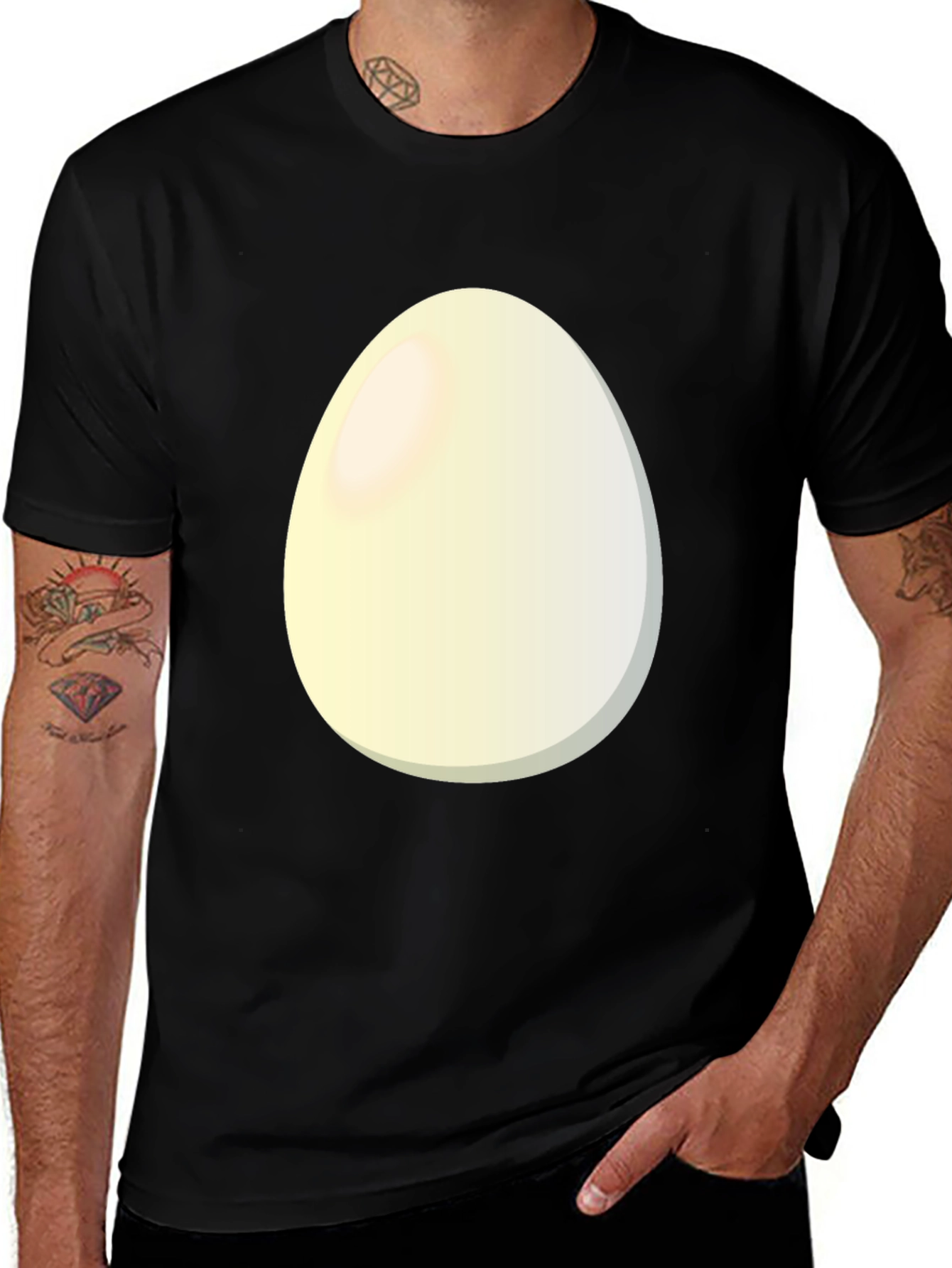 Egg Graphic T-Shirt - Black Casual Tee