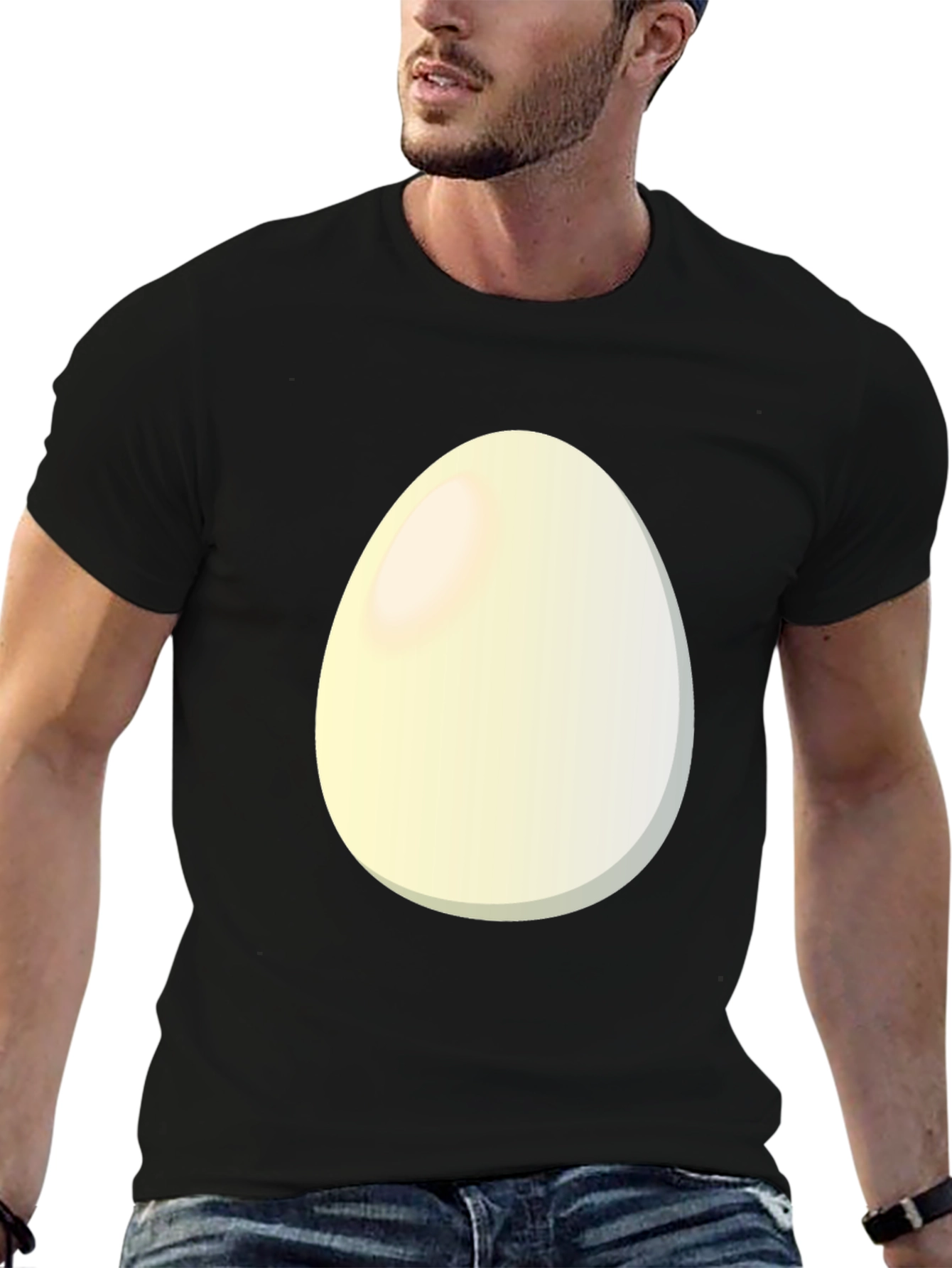 Egg Graphic T-Shirt - Black Casual Tee