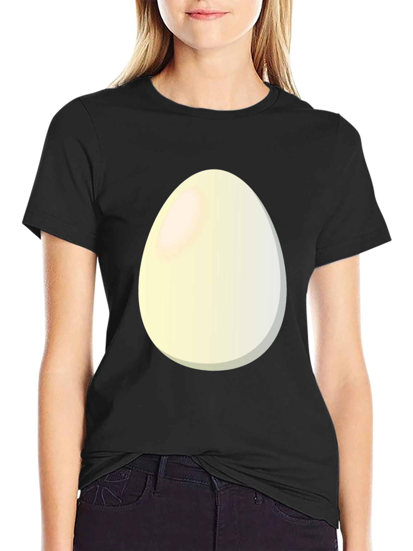 Egg Graphic T-Shirt - Black Casual Tee