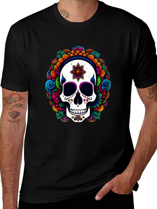 Sugar Skull Floral Graphic T-Shirt
