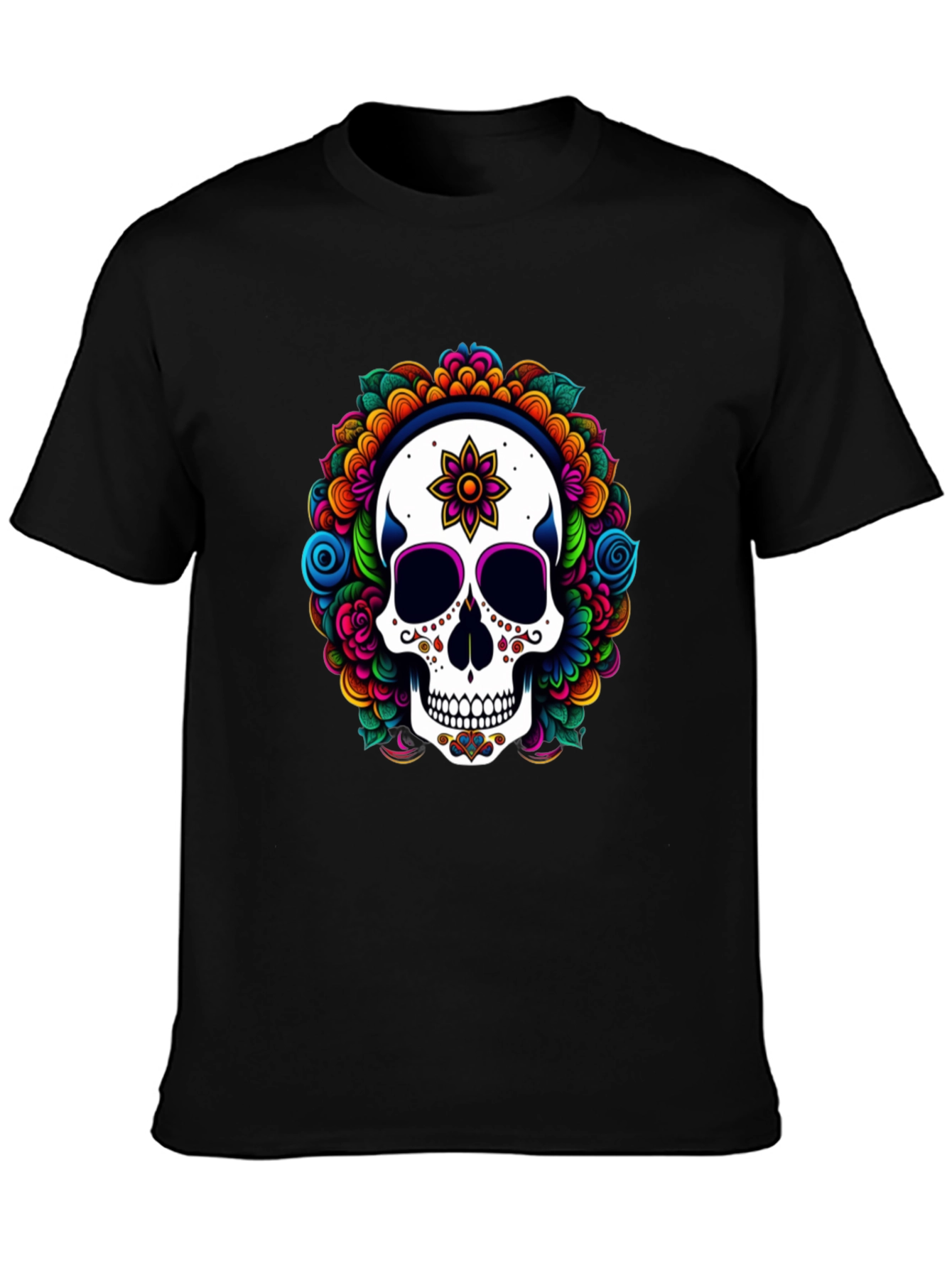 Sugar Skull Floral Graphic T-Shirt