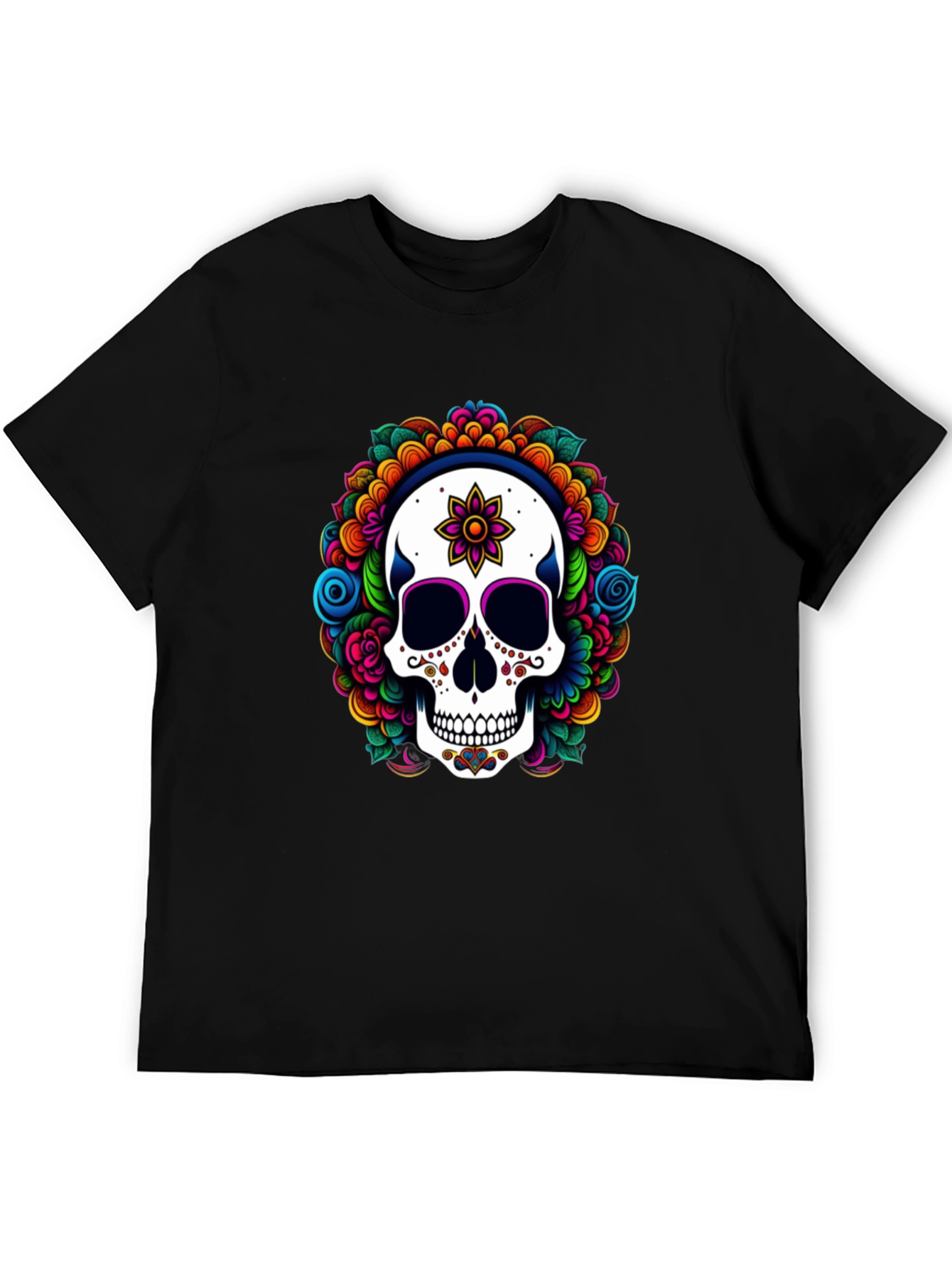 Sugar Skull Floral Graphic T-Shirt
