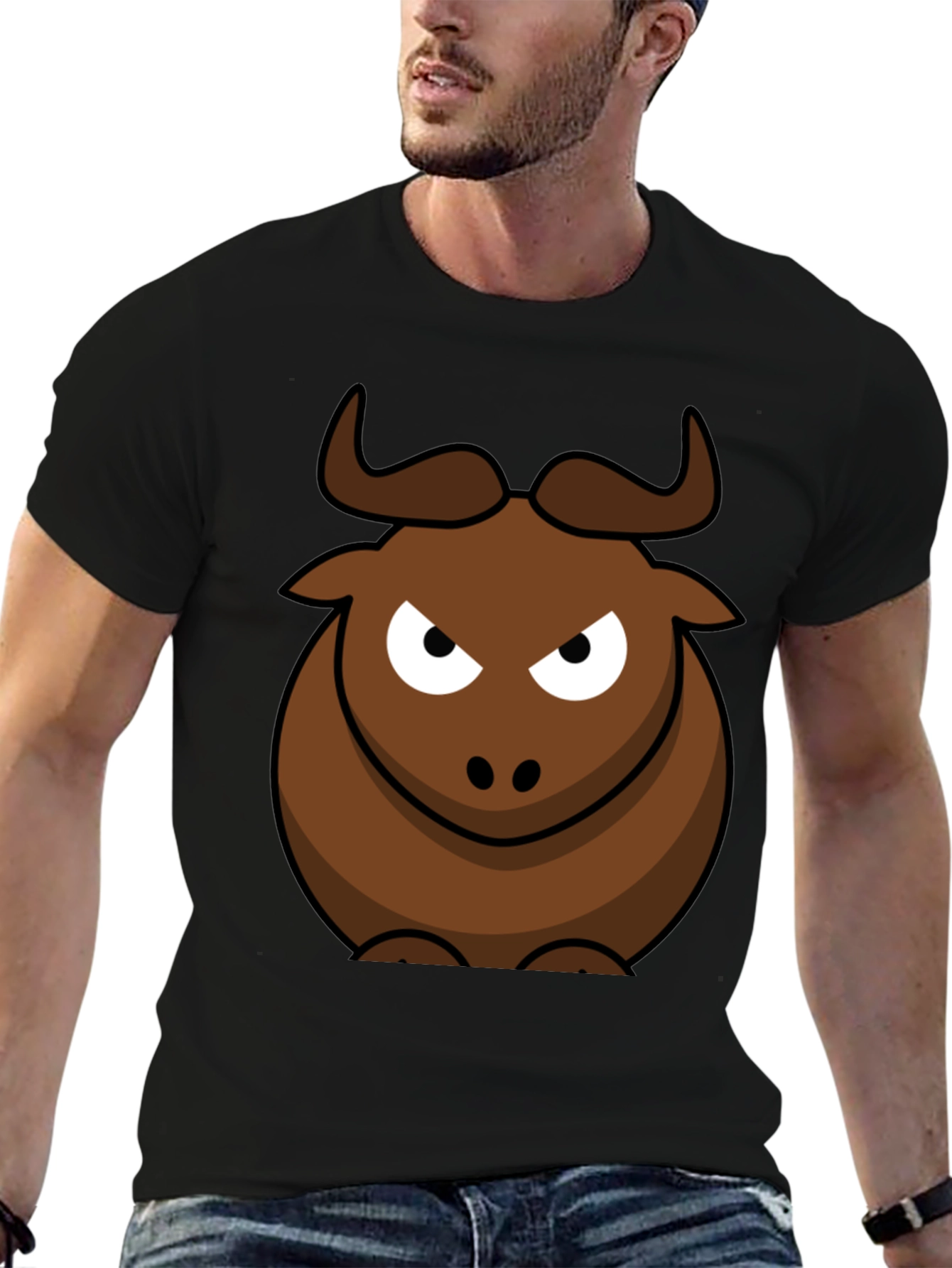 Funny Bull Graphic Tee - Mens Black T-Shirt