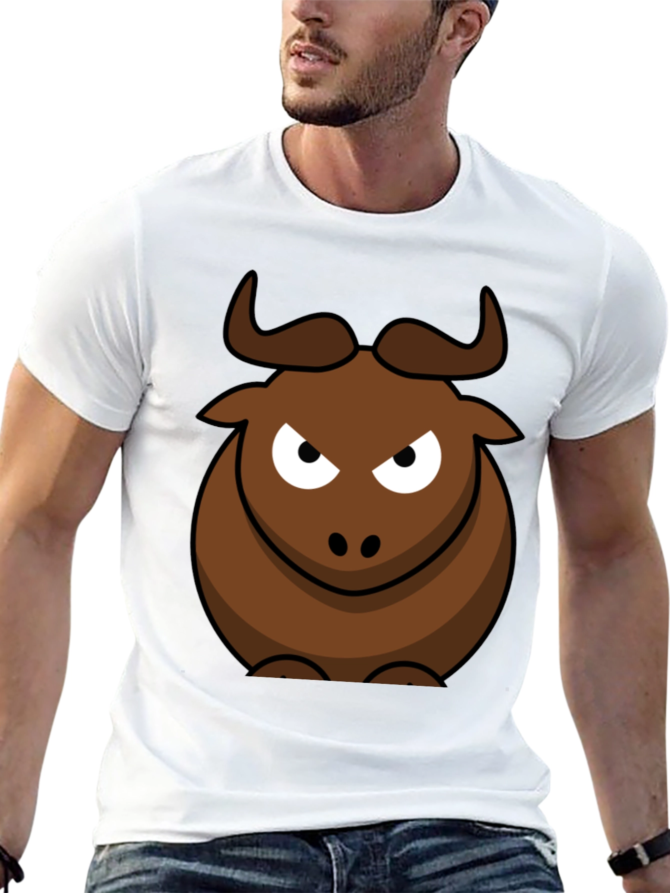 Funny Bull Graphic Tee - Mens Black T-Shirt