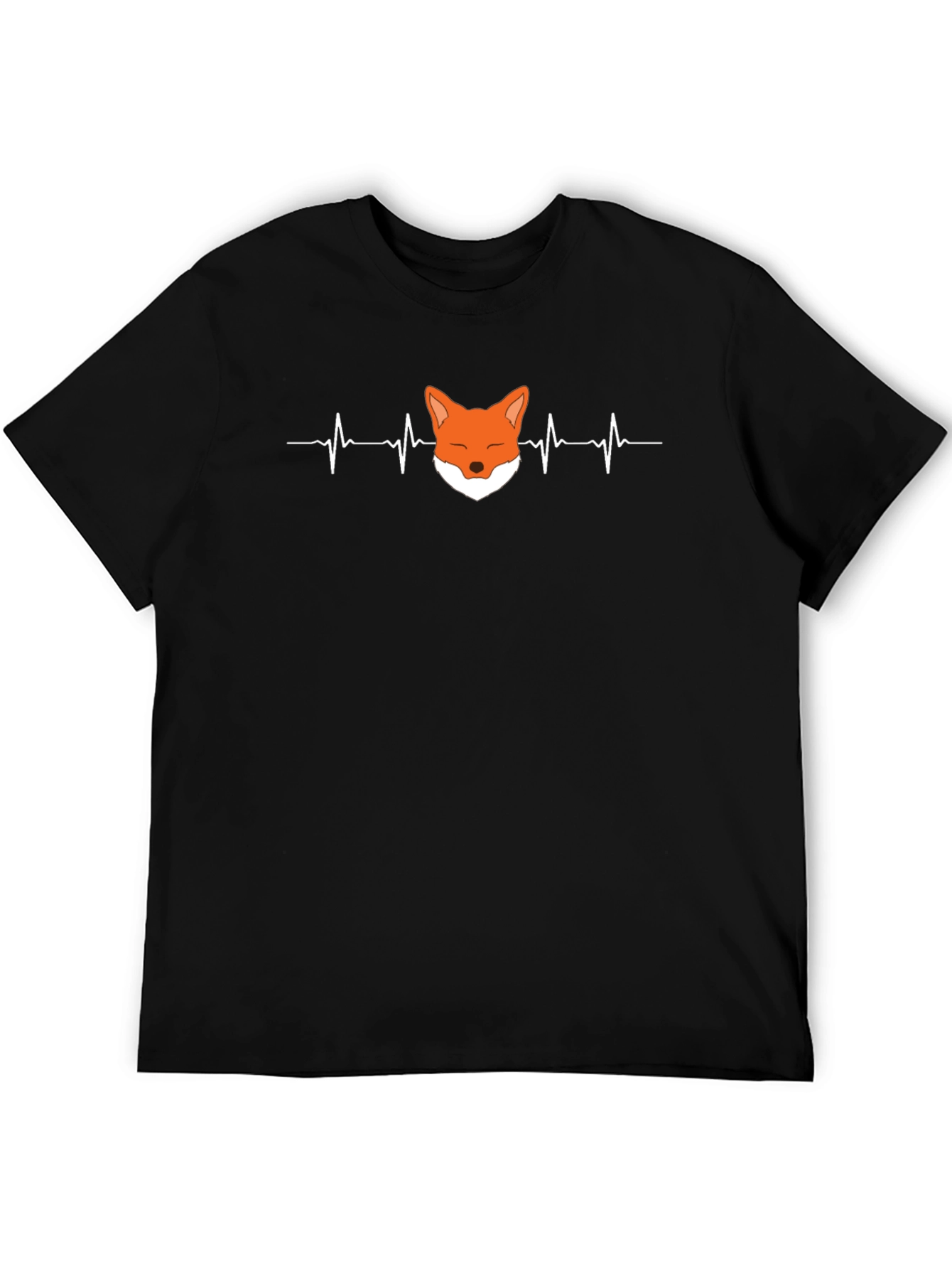 Fox Heartbeat Graphic Tee - Unisex Black T-Shirt