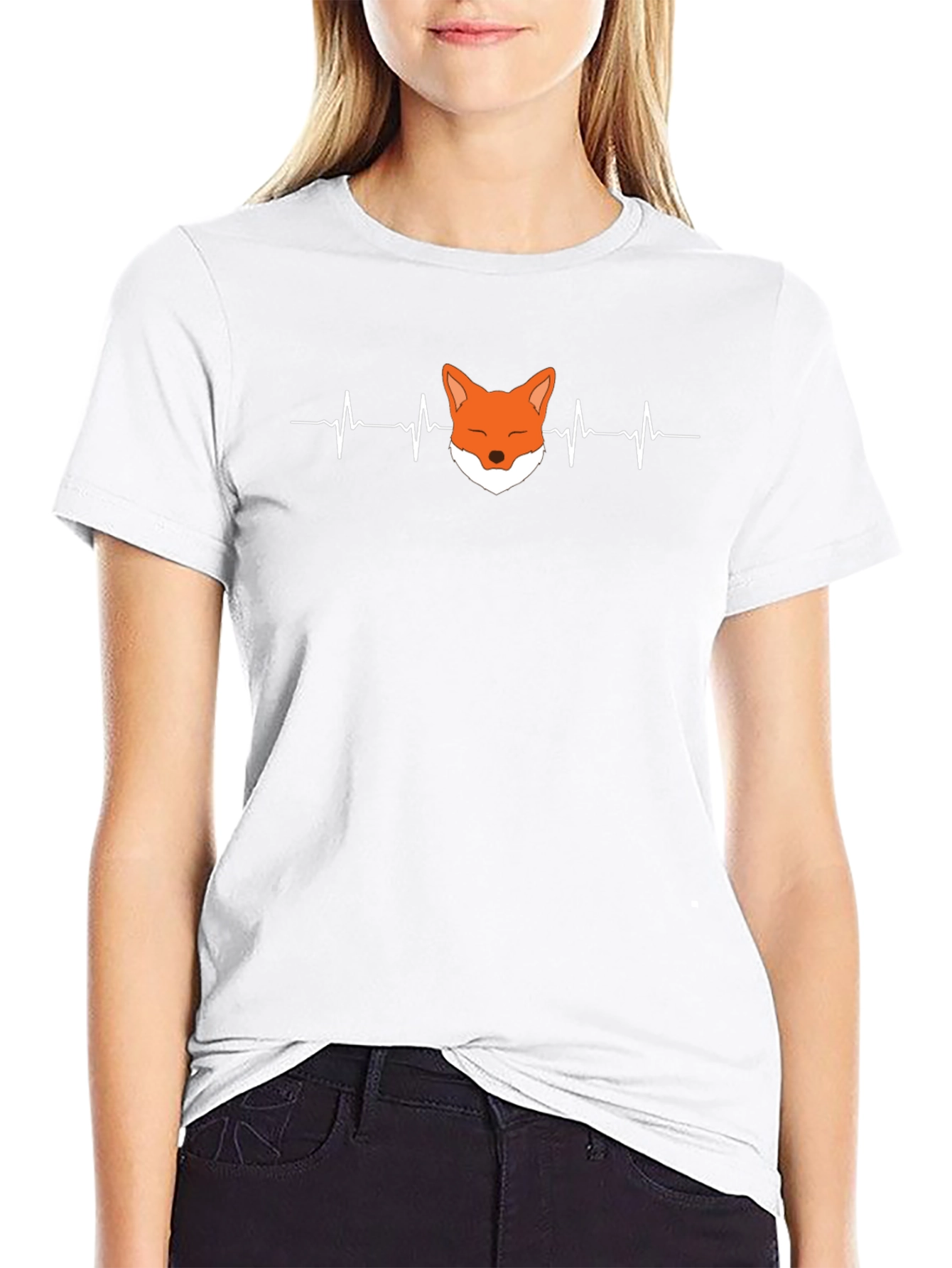 Fox Heartbeat Graphic Tee - Unisex Black T-Shirt
