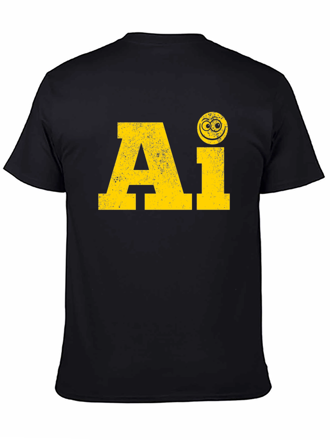 AI Smiley Face Black T-Shirt
