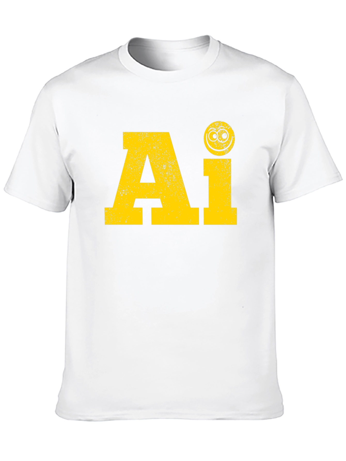 AI Smiley Face Black T-Shirt