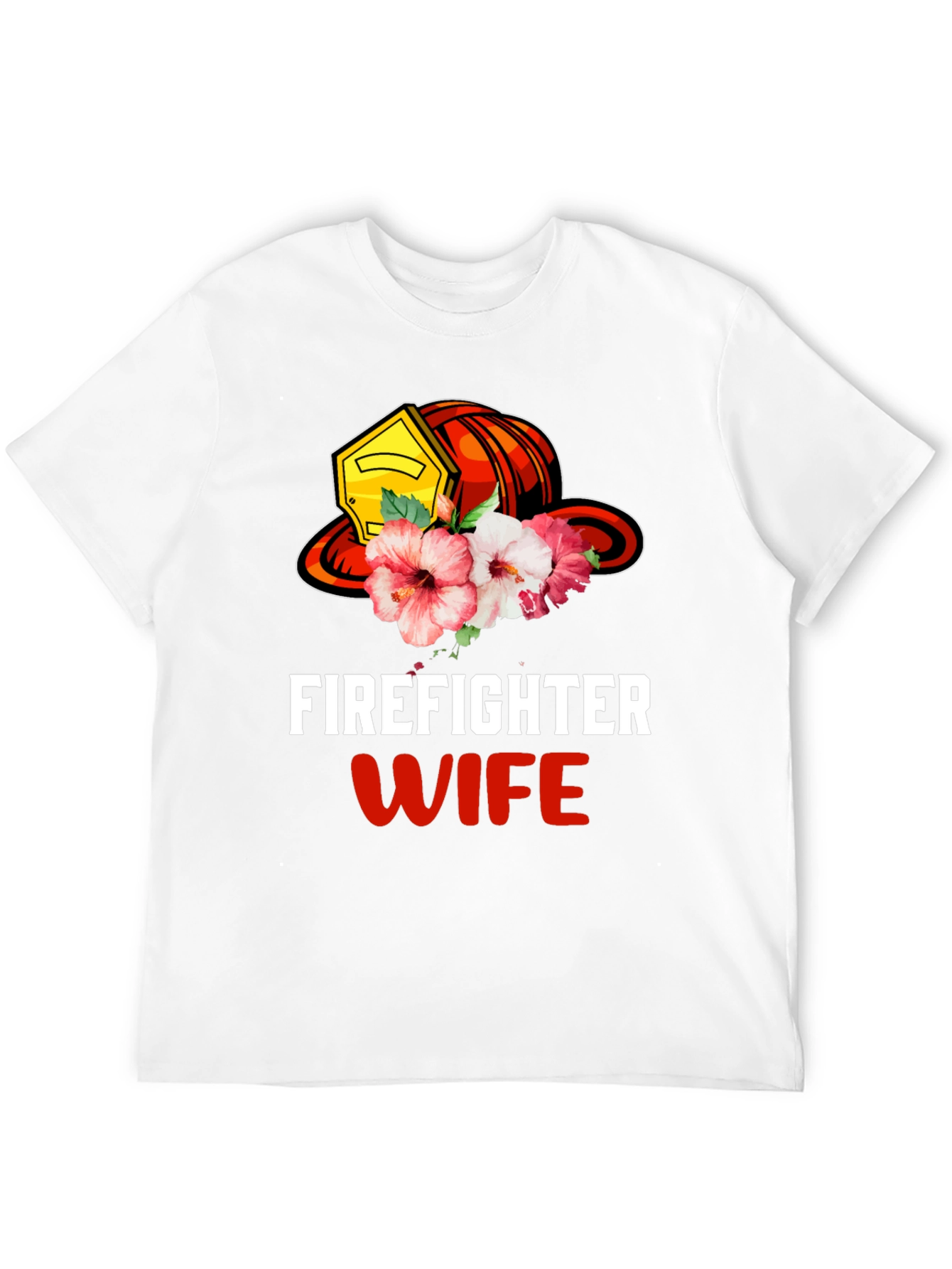 Firefighter Wife Floral Helmet Graphic Tee