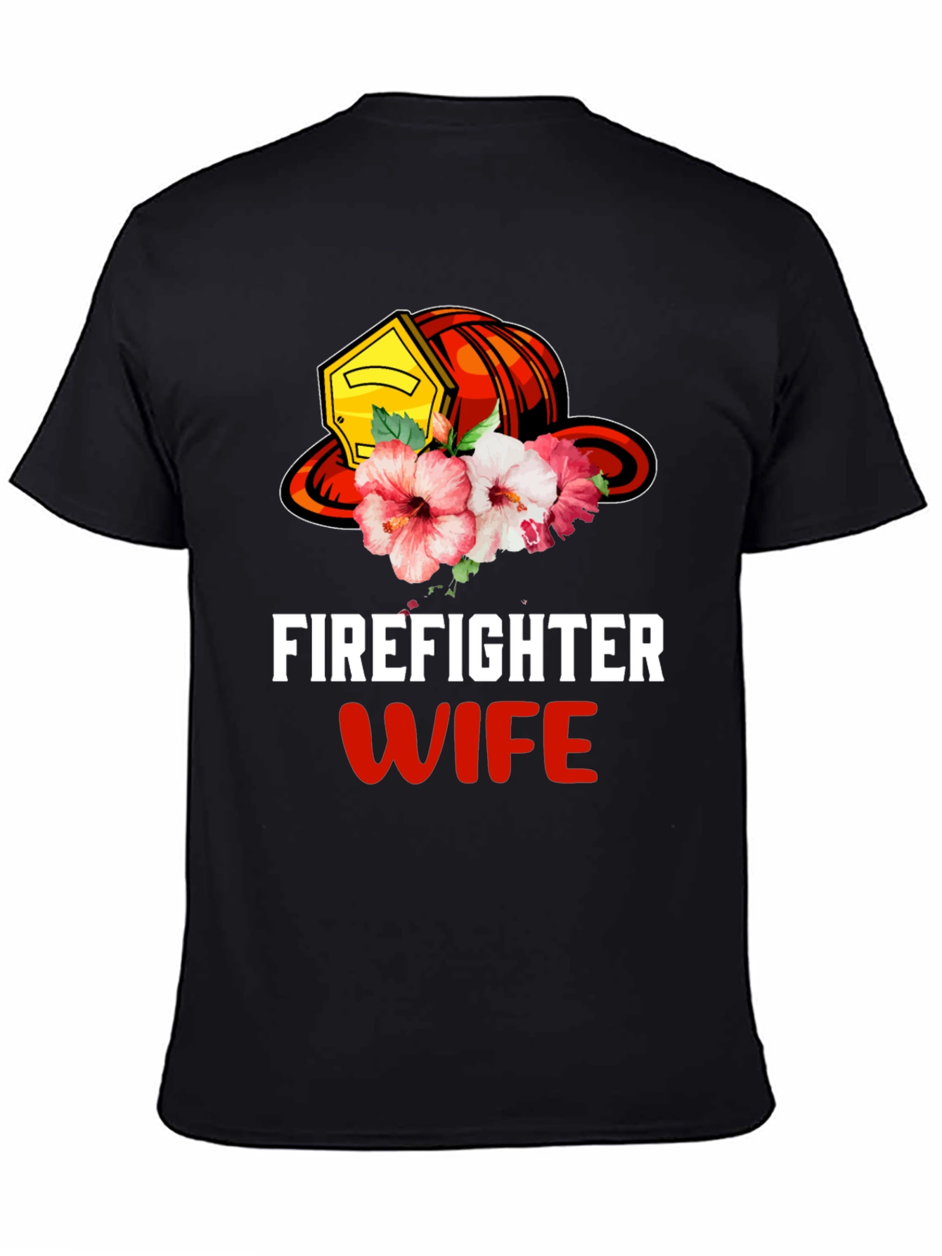 Firefighter Wife Floral Helmet Graphic Tee