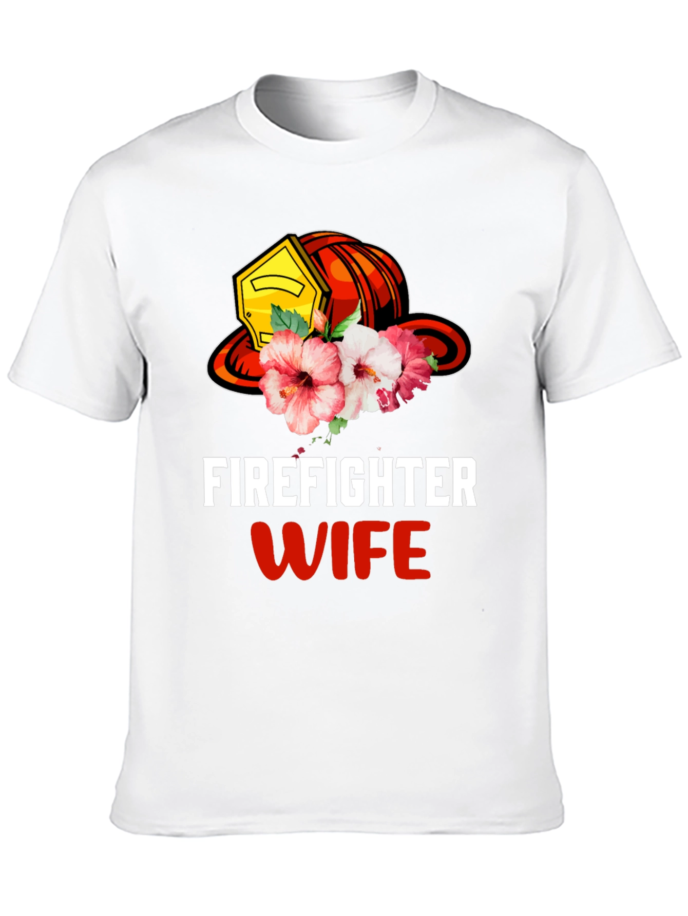 Firefighter Wife Floral Helmet Graphic Tee