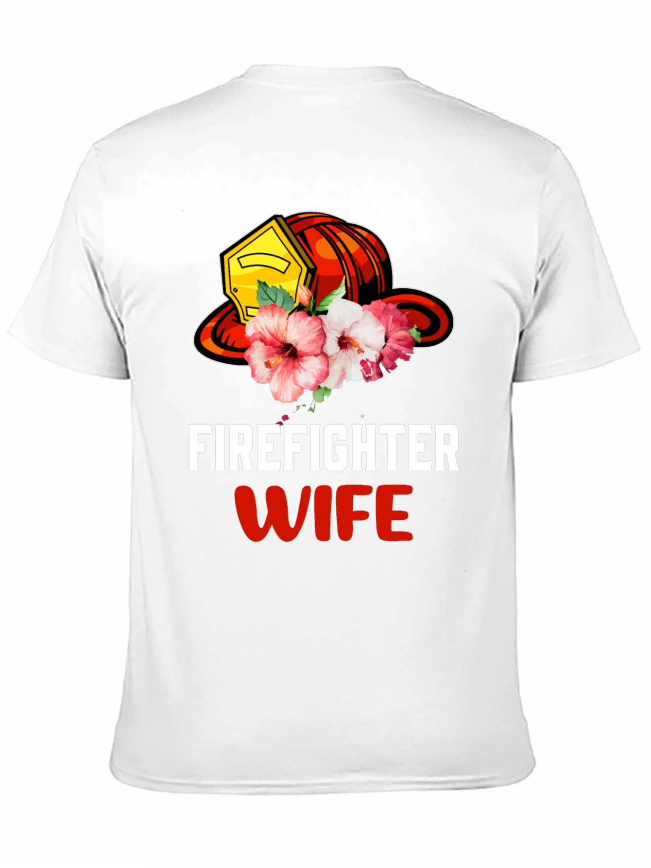 Firefighter Wife Floral Helmet Graphic Tee