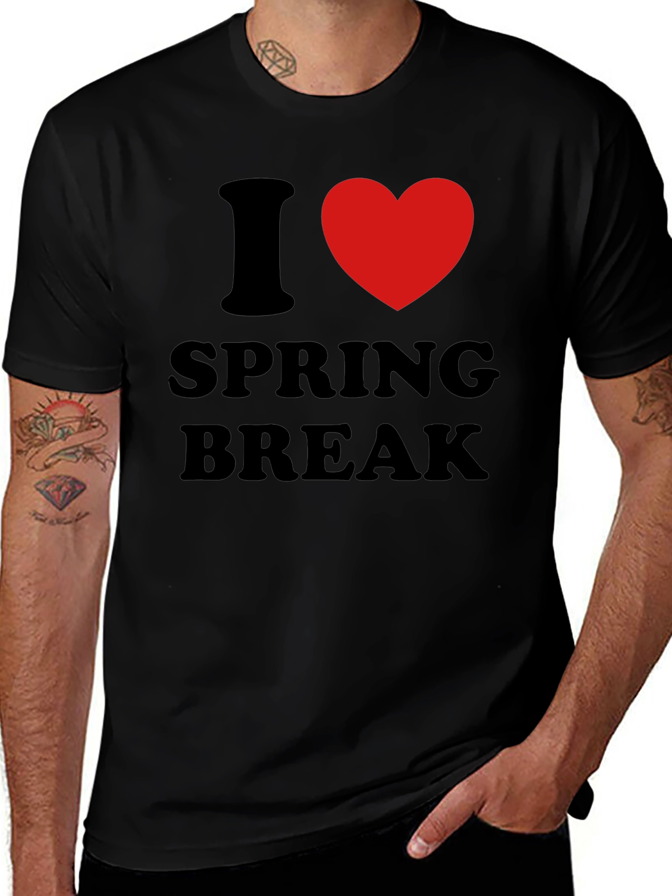 I Heart Spring Break T-Shirt - Black