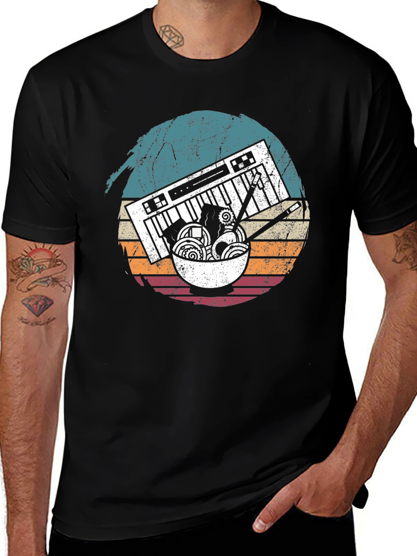Keyboard Ramen Retro T-Shirt