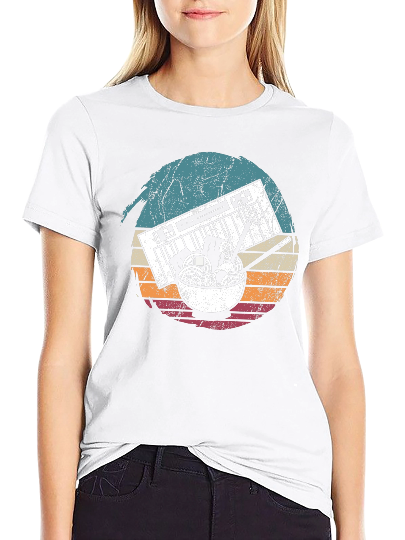 Keyboard Ramen Retro T-Shirt