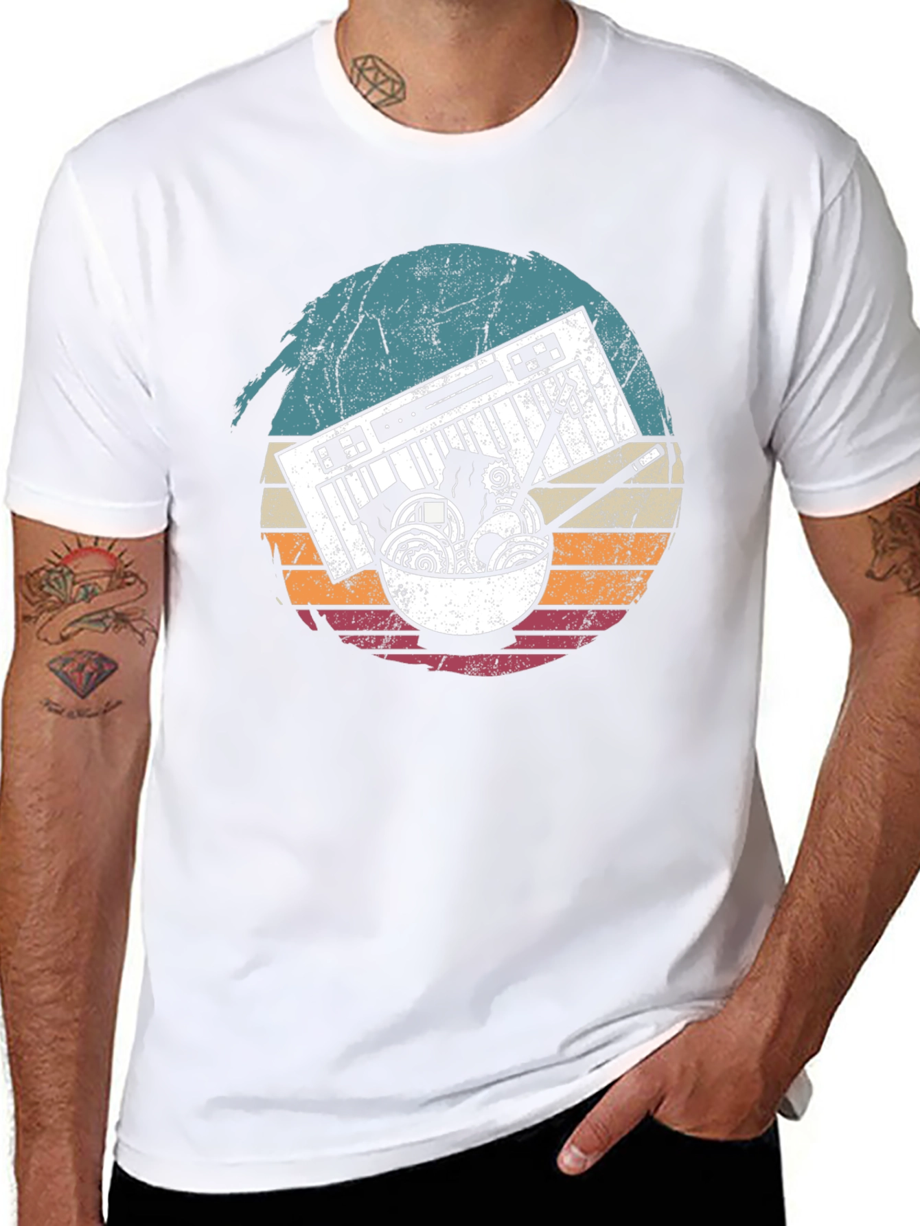 Keyboard Ramen Retro T-Shirt