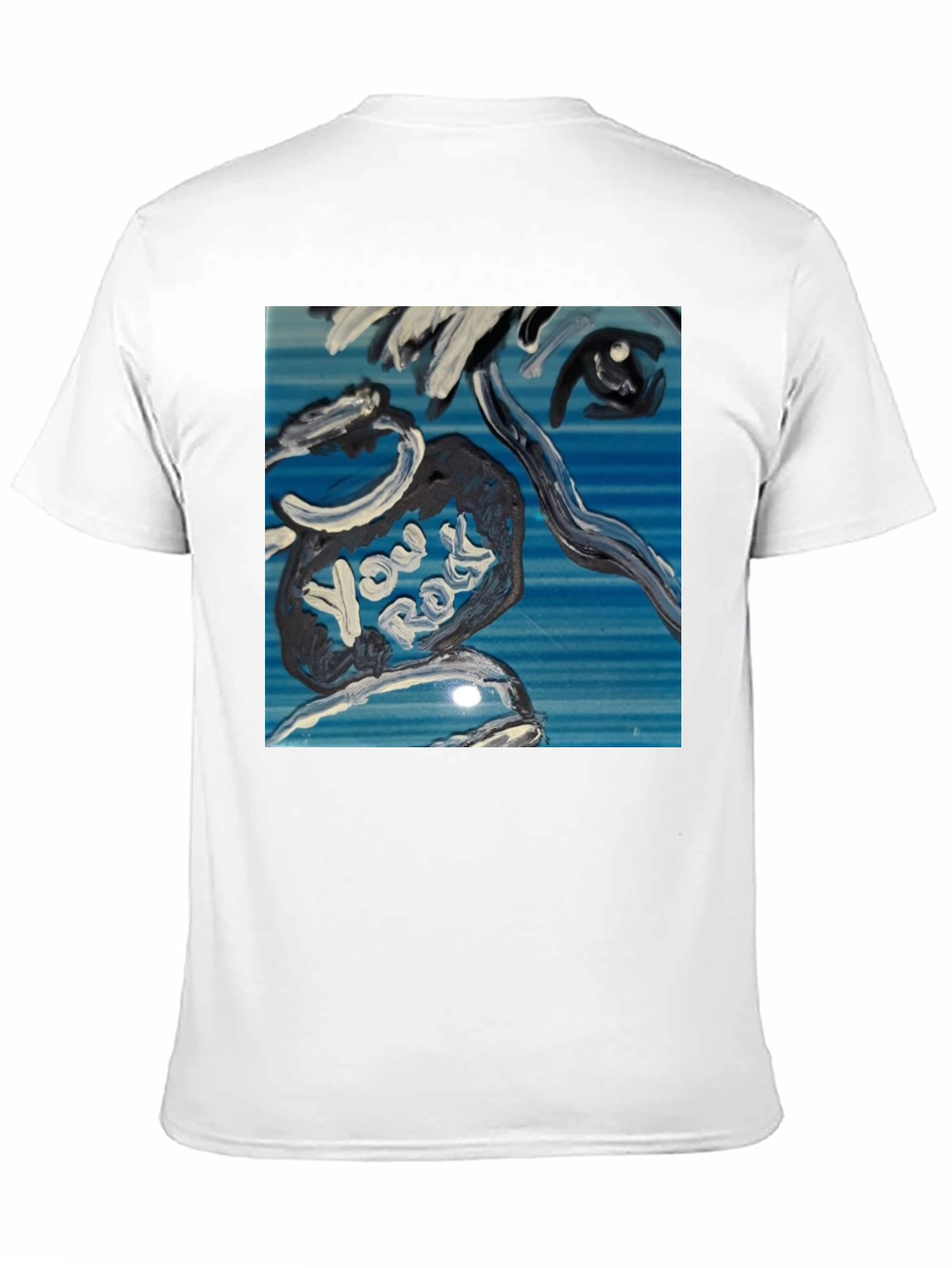 Abstract You Rock Graphic Black T-Shirt