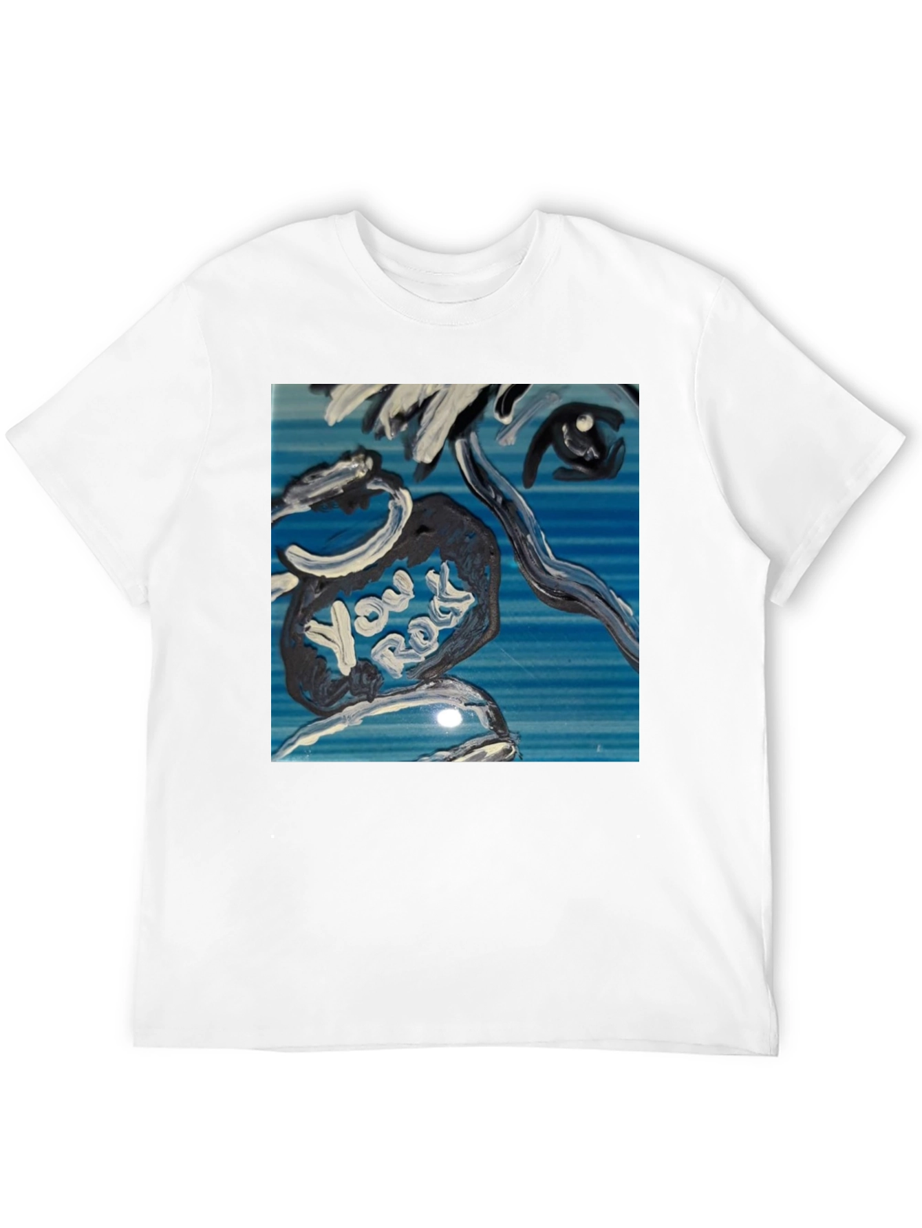 Abstract You Rock Graphic Black T-Shirt