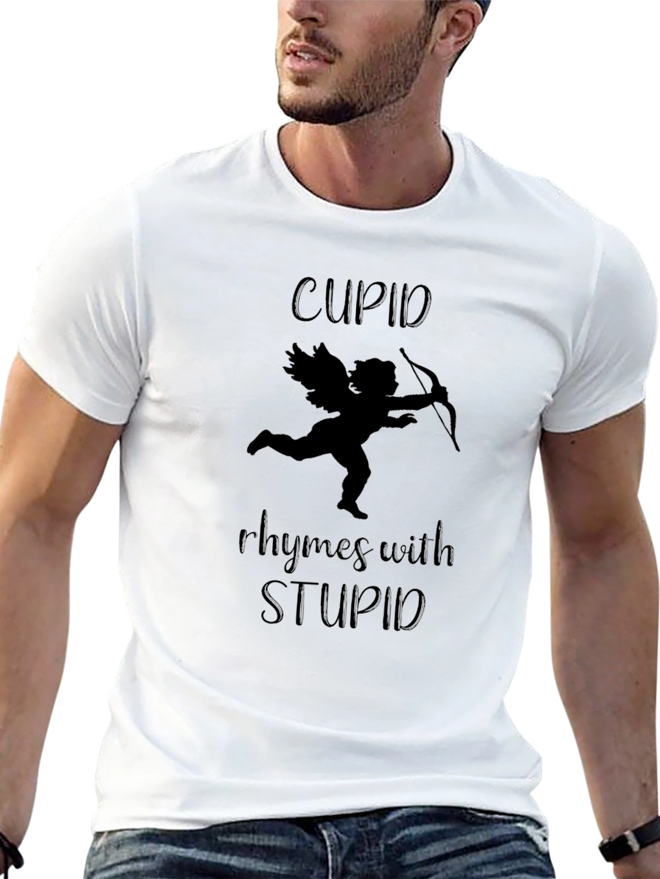 Cupid Rhymes With Stupid Valentines Day Graphic Tee