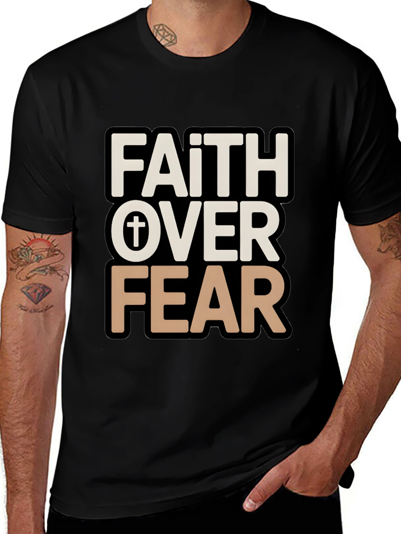 Faith Over Fear Graphic Tee - Christian T-Shirt