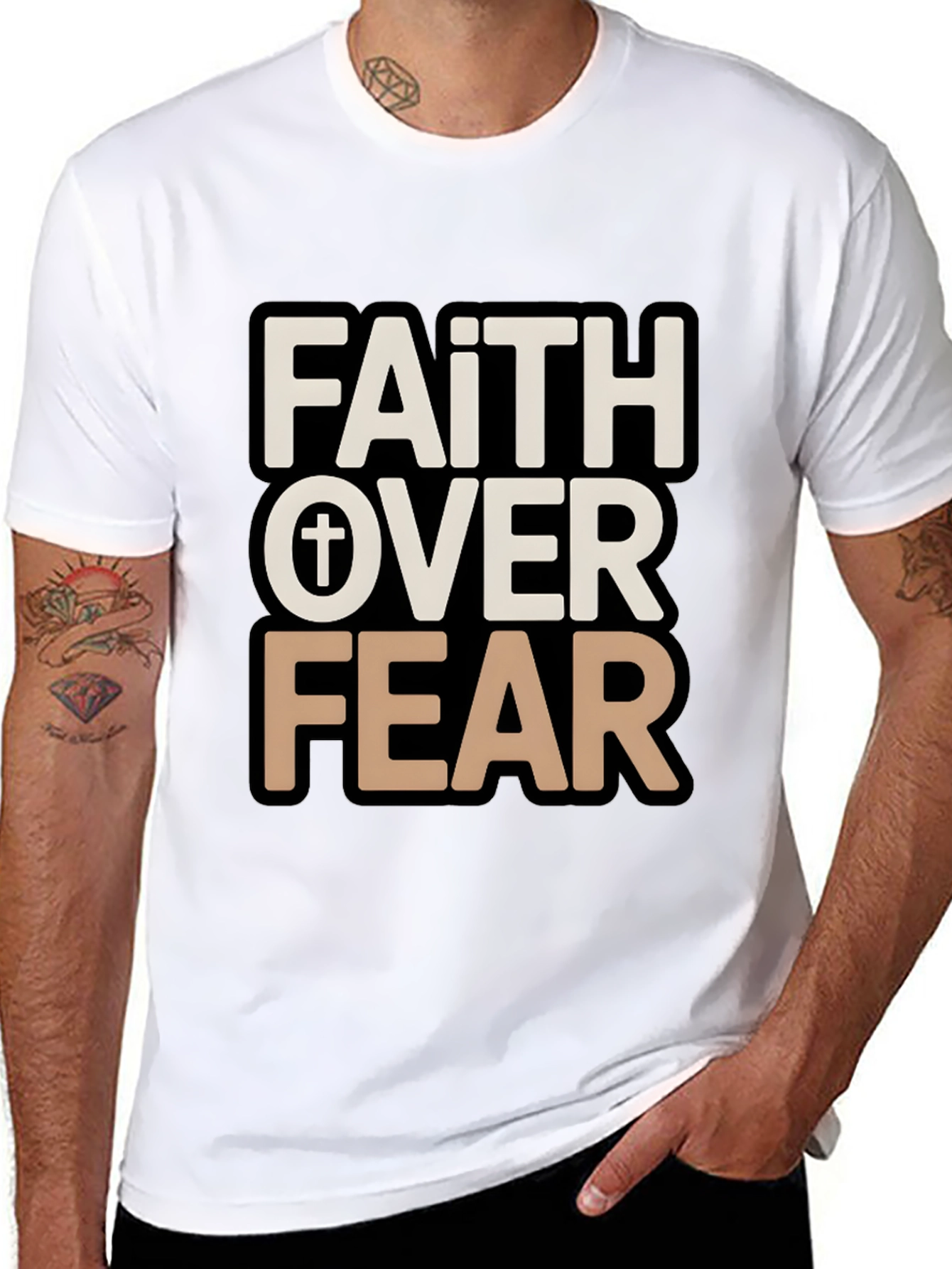 Faith Over Fear Graphic Tee - Christian T-Shirt